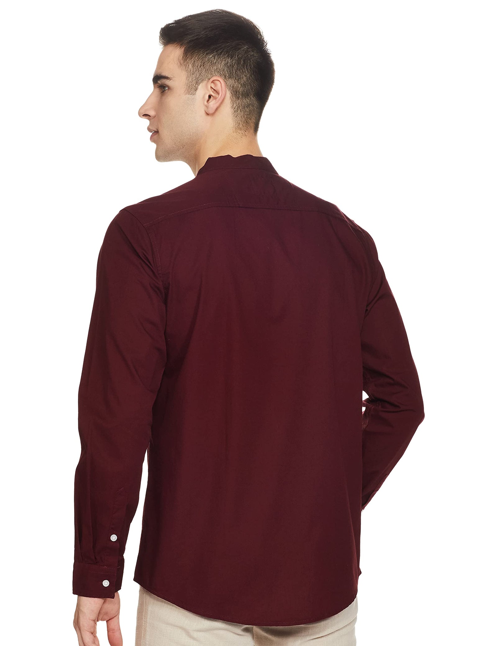 Diverse Men's Solid Slim Shirt (Dcmff06Sc09L03-782A) Color: Maroon Size: L