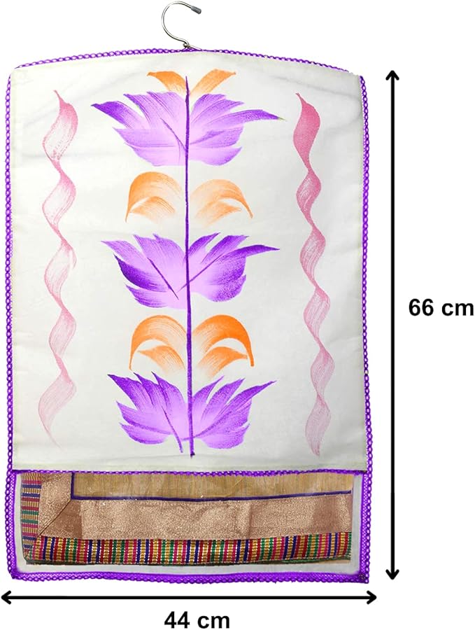 Fun Homes Non Woven Hanging Saree Cover With 1 Zipper Compartment on Back Side- Pack of 12 (Sky Blue)-HS_38_FUNH21496