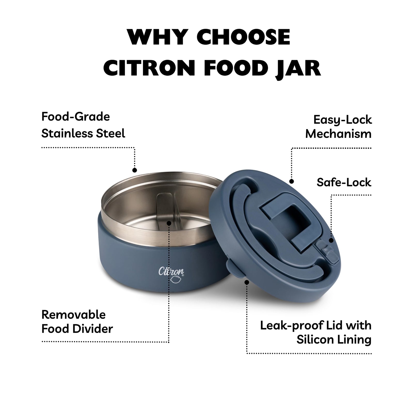 Citron Vacuum Insulated Food Jar - 400 ML