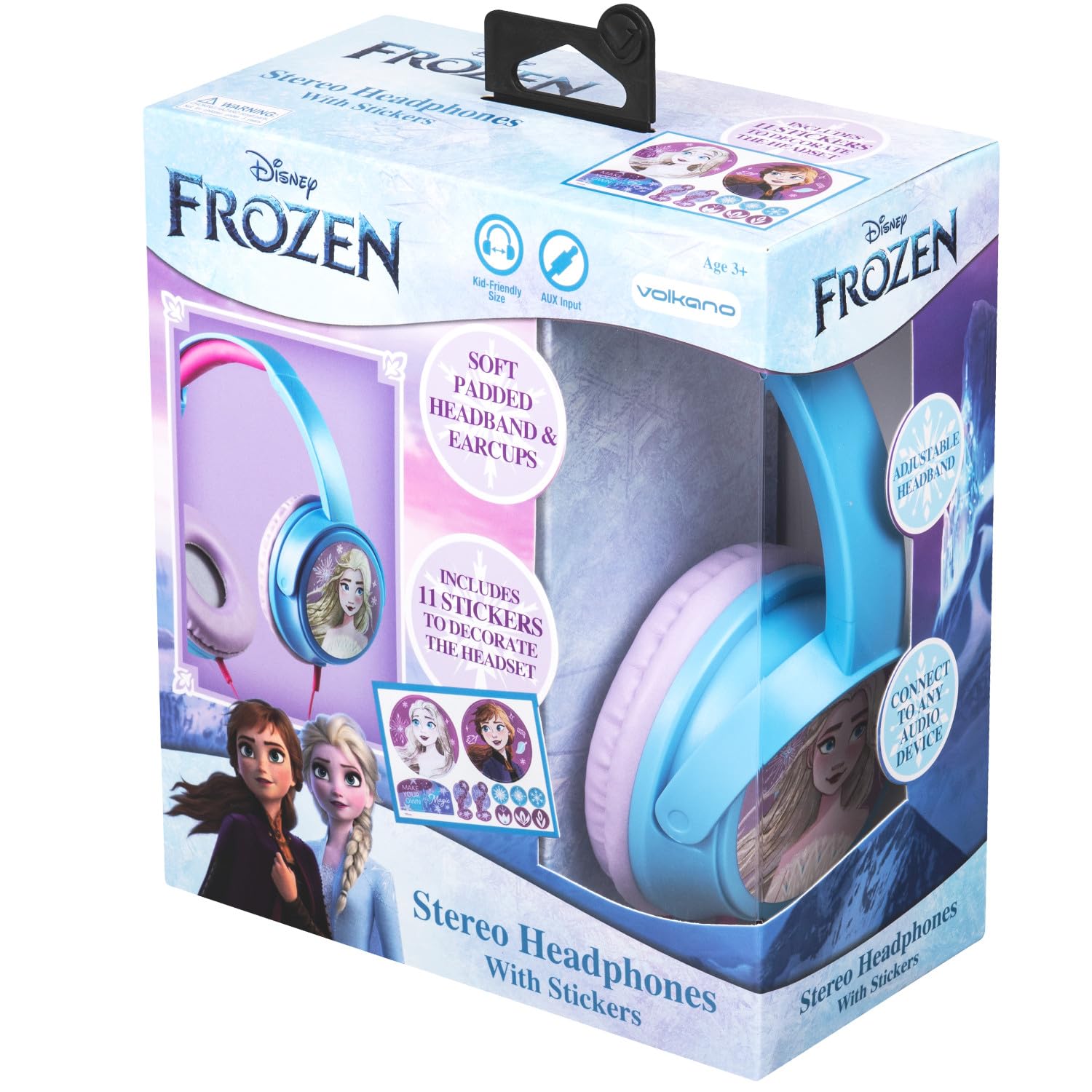 SMD'S Disney Frozen Stereo Headphones w/Padded Ear Cups and 11 stickers