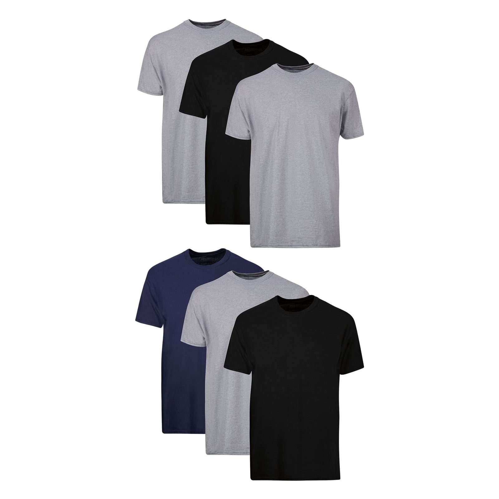 Hanes mens Hanes Men's Tagless Comfortsoft Crewneck T-shirts, 6 Pack Undershirt (pack of 6)