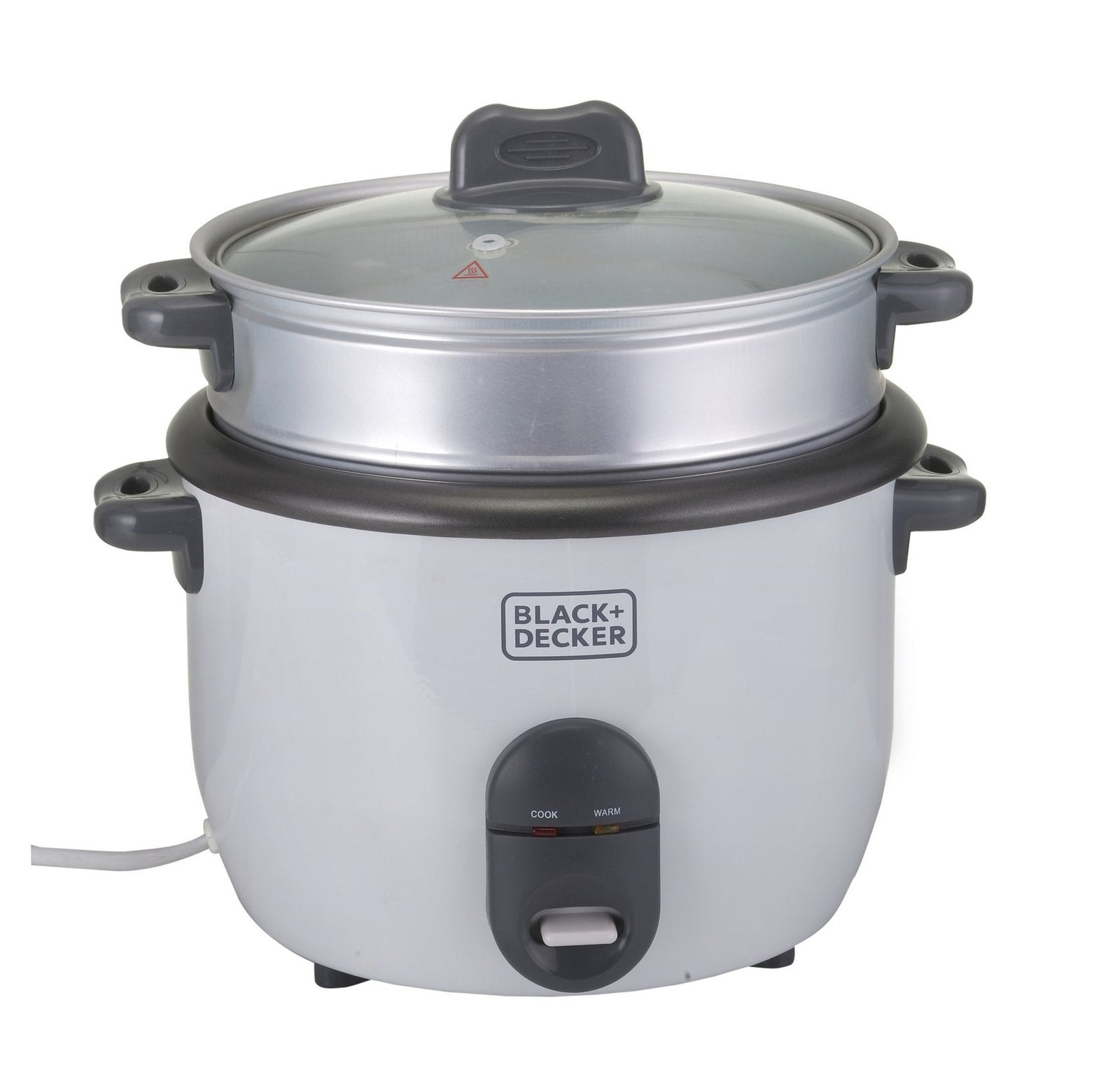 Black & Decker Rice Cooker, 700W Power, 1.8L, Removable Non-Stick Bowl & Steaming Tray with Water Level Indicator, Glass Lid & Cool Touch for Healthy Meals, Easy to Use, , RC1860-B5
