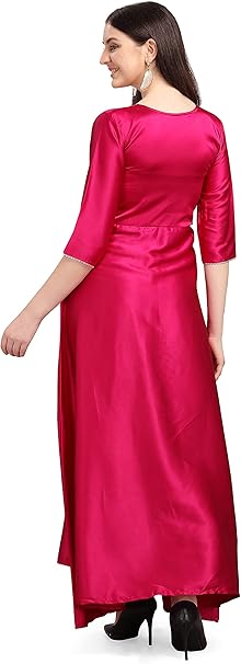 Womanista Women's Satin Regular Kurta (Size M)