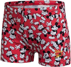 Speedo Boys' Disney Mickey Mouse Digital Allover Aquashort, Risk Red/Black/White, 1 YRS