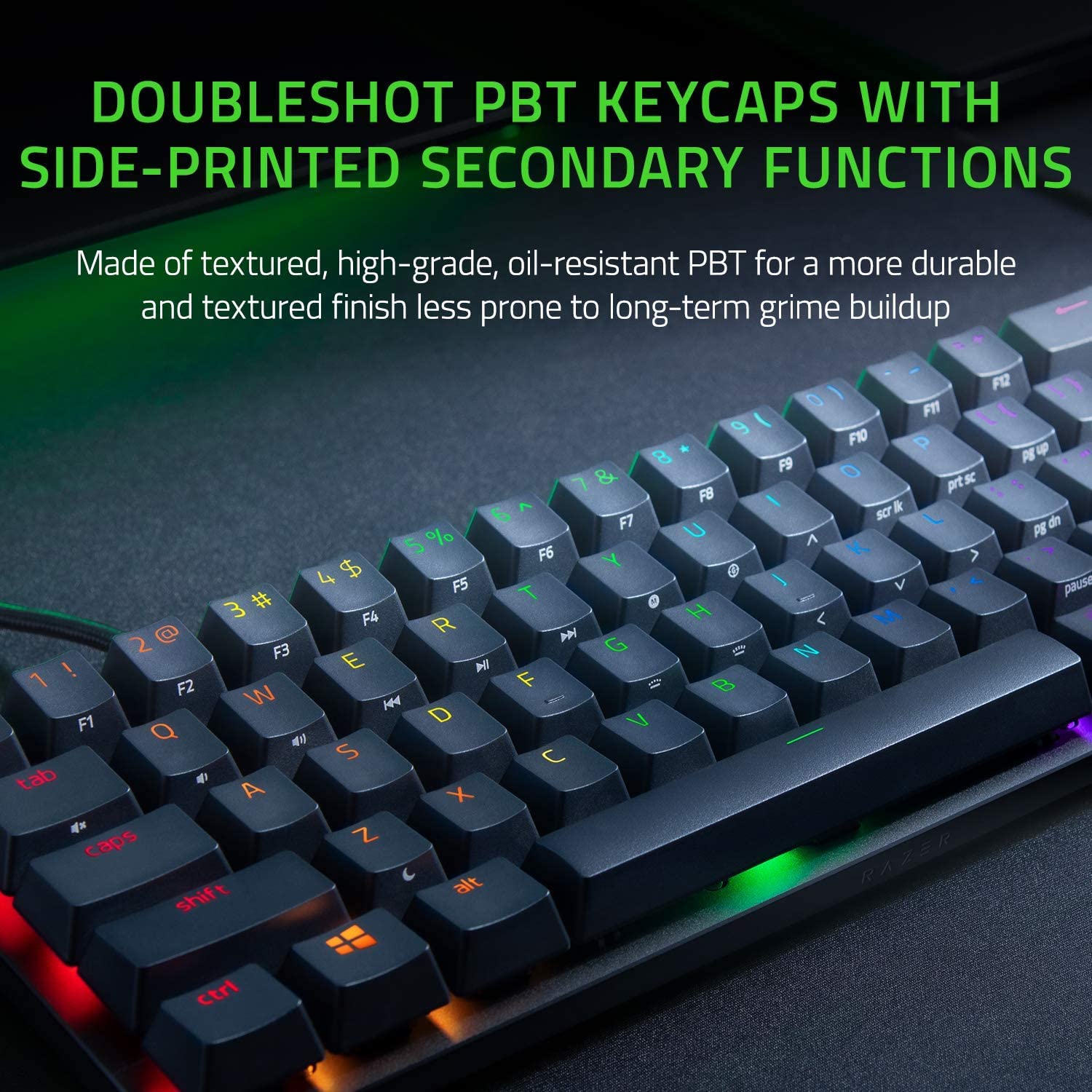 Razer Huntsman Mini Linear Optical Switches (Red) - 60% Gaming Keyboard with Chroma RGB Lighting, PBT Keycaps, and Onboard Memory - Black