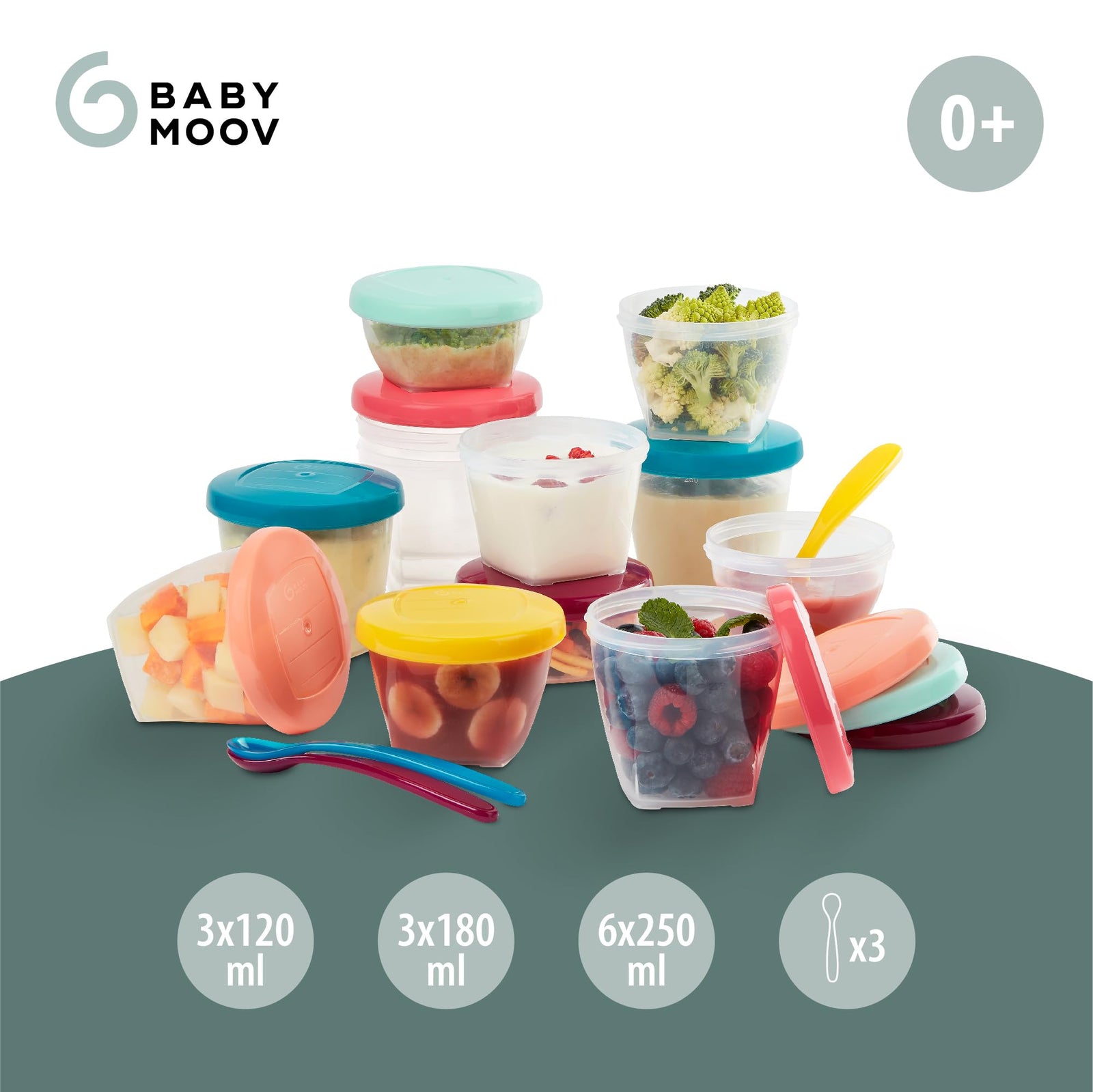 Babymoov Babybols Multi Set (3X120ml + 3X180ml + 6X250ml + 3 Spoons)