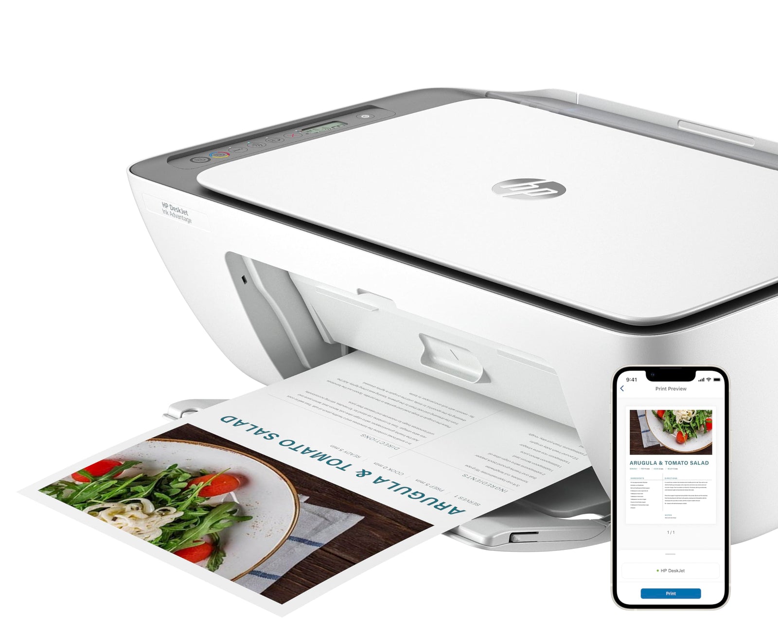 HP DeskJet Ink Advantage 2876 Wireless, Print, Scan, Copy, All-in-One Printer - Cement [6W7E6C]