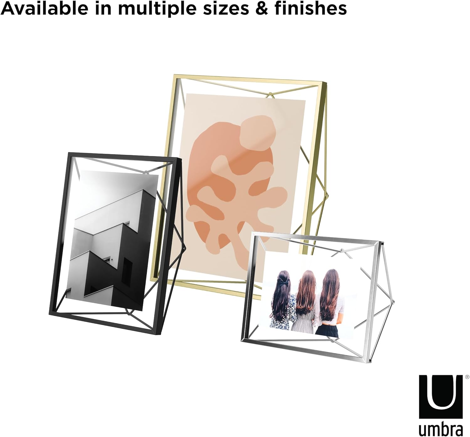 Umbra Prisma Multi Picture Frame – Photo Display for Desk or Wall, Chrome