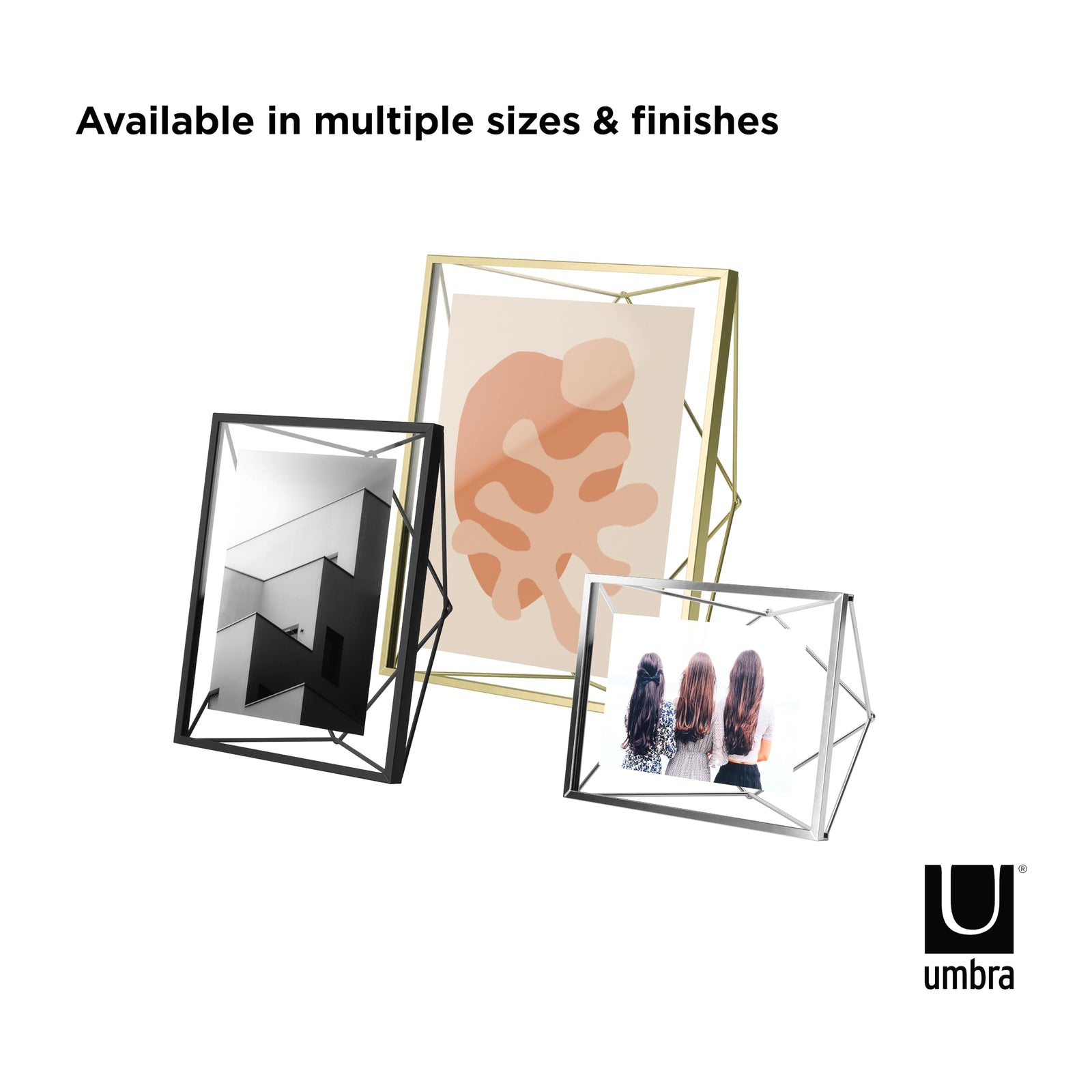 Umbra Prisma Multi Picture Frame – Photo Display for Desk or Wall, Chrome