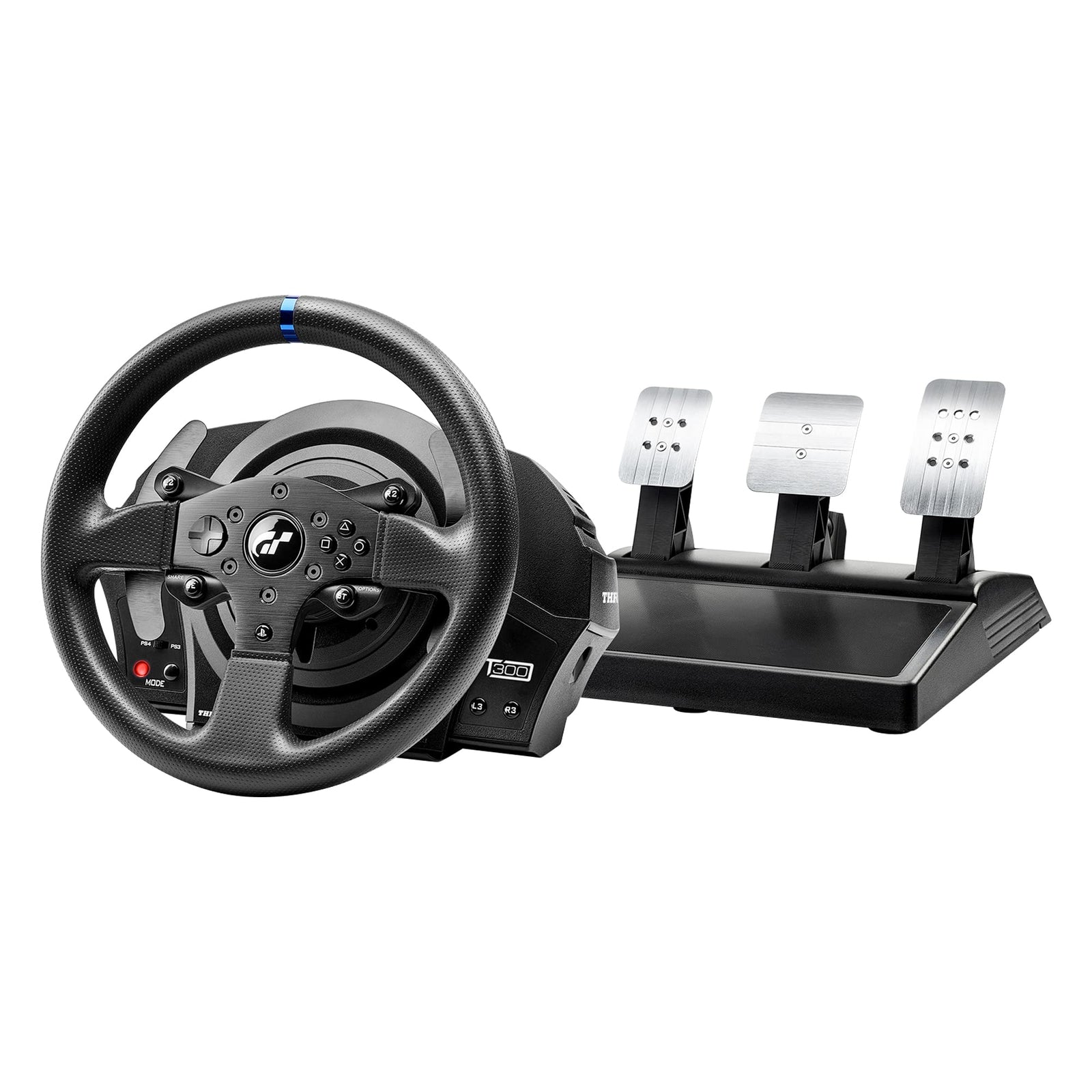 Thrustmaster T300RS GT, Racing Wheel and 3 Pedals, PS4 and PC, REALSIMULATOR Force Feedback, Brushless Motor, Dual-Belt System, Magnetic Technology, Interchangeable Wheel, works with PS5 games