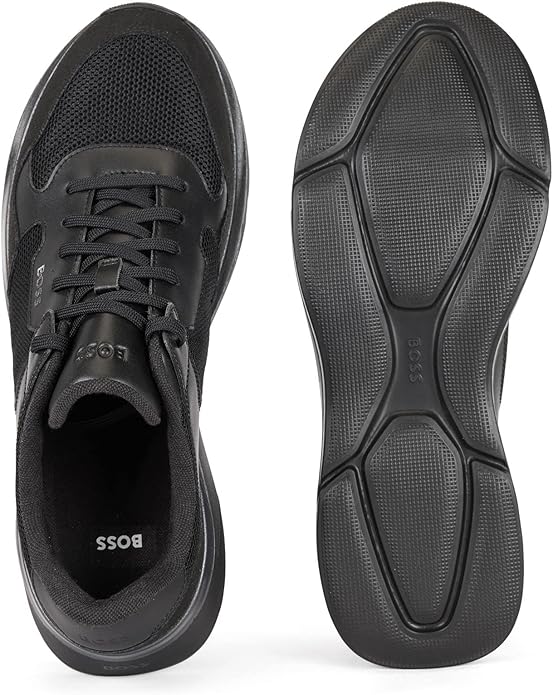 BOSS Men's Dean_Runn_memx Sneaker, Black, 40 EU