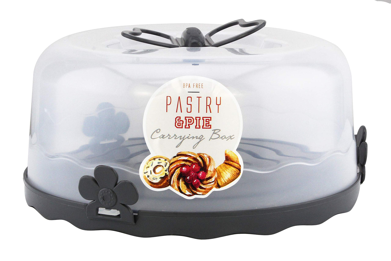 Takeaway Pastry Carrying Box With Handle L-00501 - Anthracite