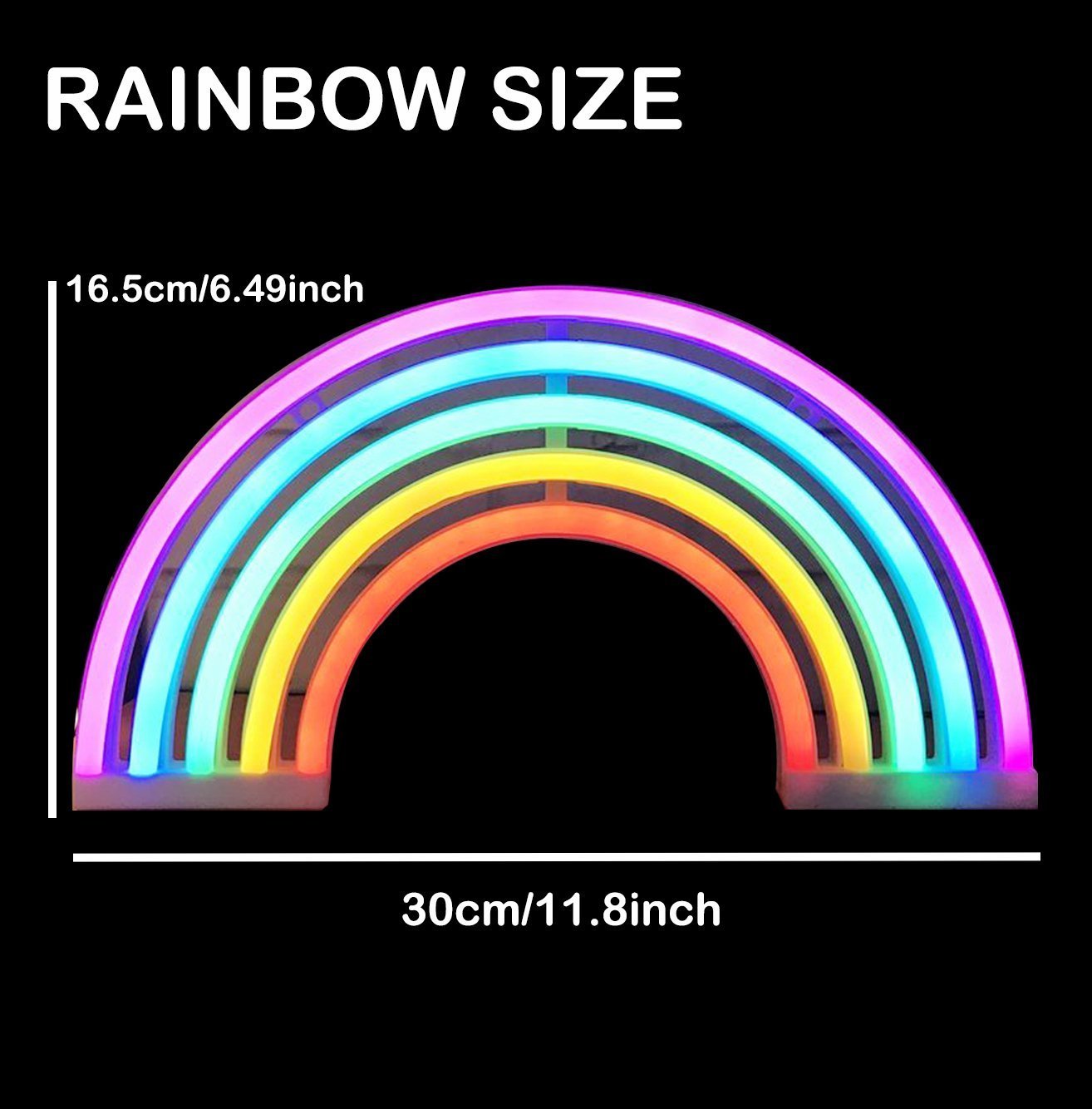 QiaoFei Rainbow Neon Light Signs,Rainbow Wall Decor for Girls Children Baby Room LED Lamp Rainbow Decor Kids Gifts,Battery or USB Operated Table LED Night Lights