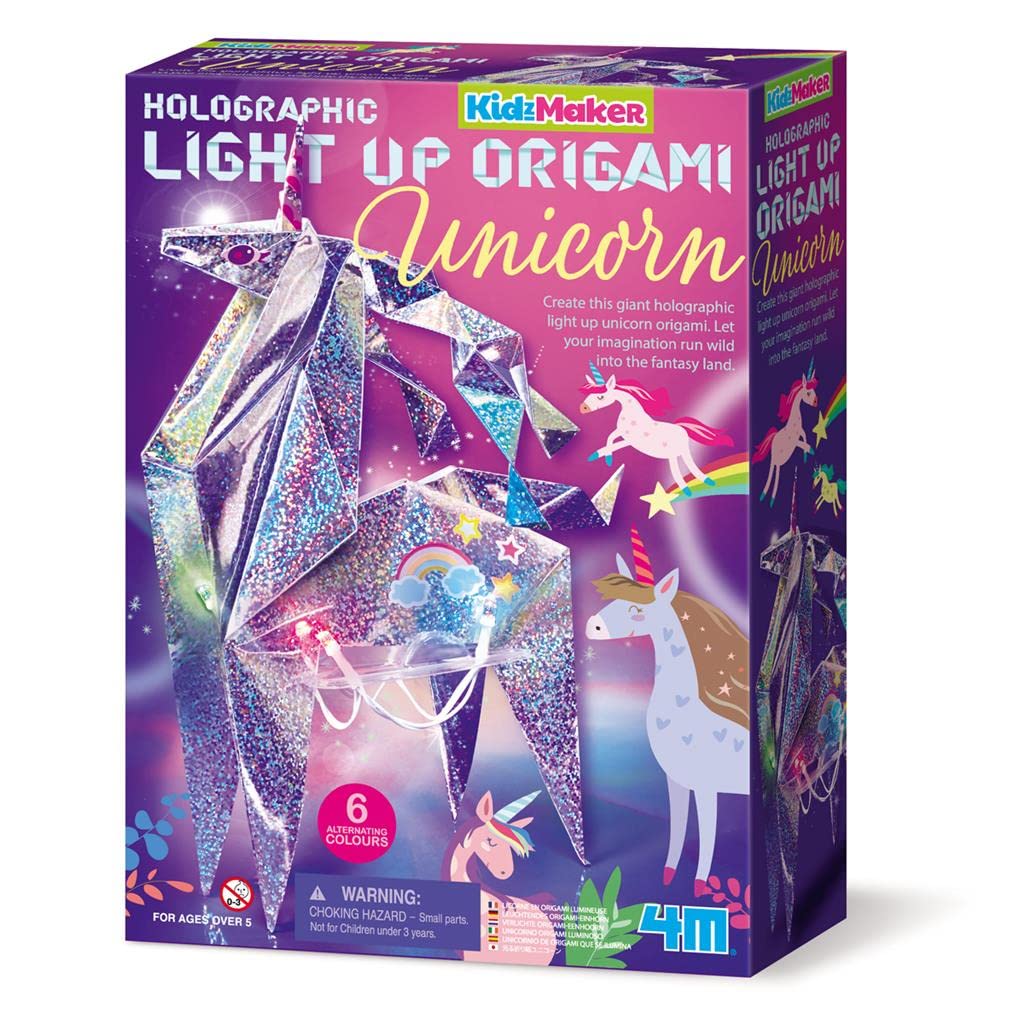 4M 404776 KidzMaker-Unicorn Origami Room Light, Mixed Colours