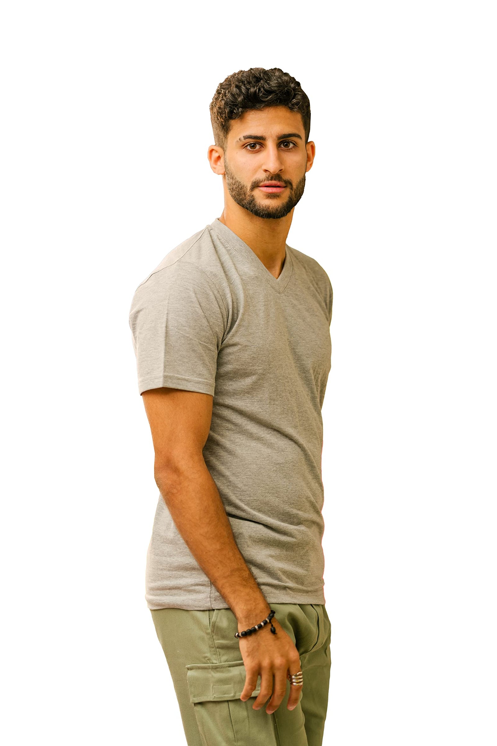 تي شيرت رجالي V-Neck من Red Dot موديل 2255RD (عبوة من 3 قطع) - ألوان متعددة (أبيض، أسود، رمادي) - مقاس XL

