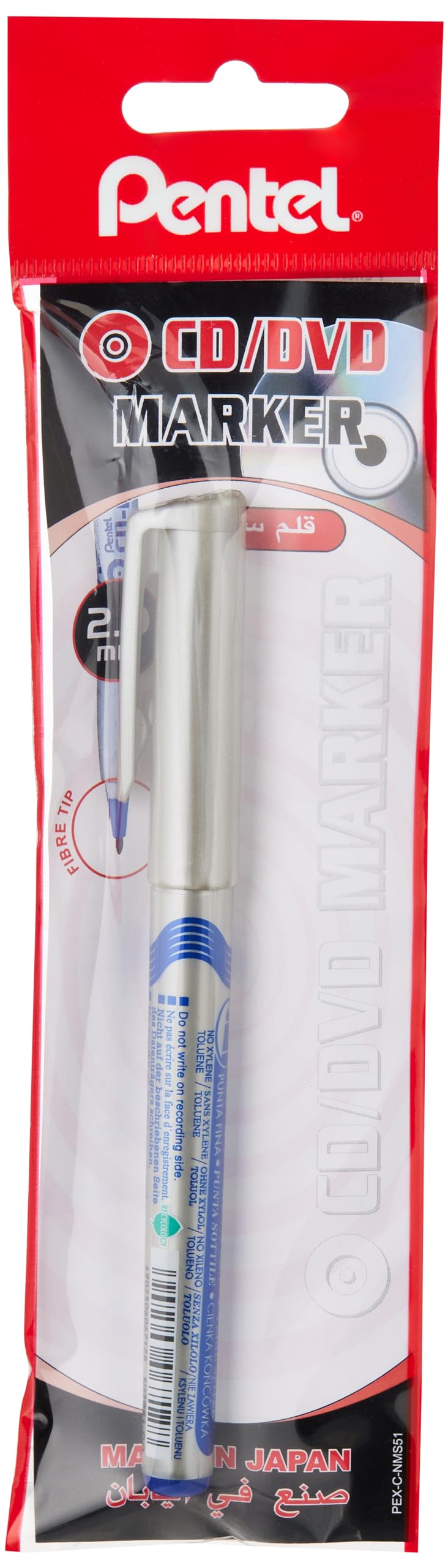 Pentel 2.0Mm Bullet Point Cd/Dvd Marker Pen Style Permanent Ink - Blue