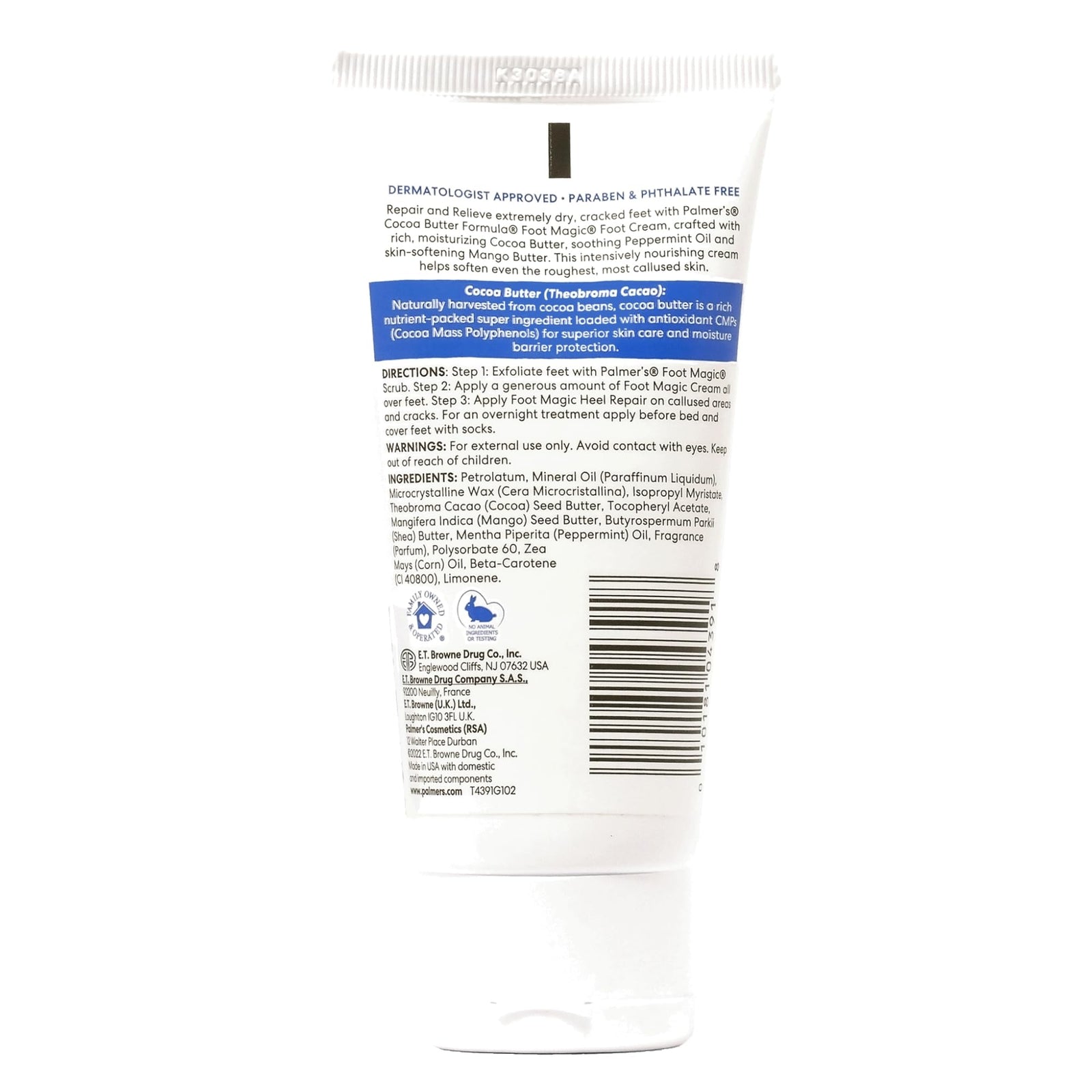 Palmer's Cocoa Butter Formula Foot Magic Moisturizing Cream with Vitamin E -Softens & Soothes Feet-Deeply Moisturizes Rough & Dry Skin-Improves Textures,Irritation,Scars & Marks-Apply Daily-60gm
