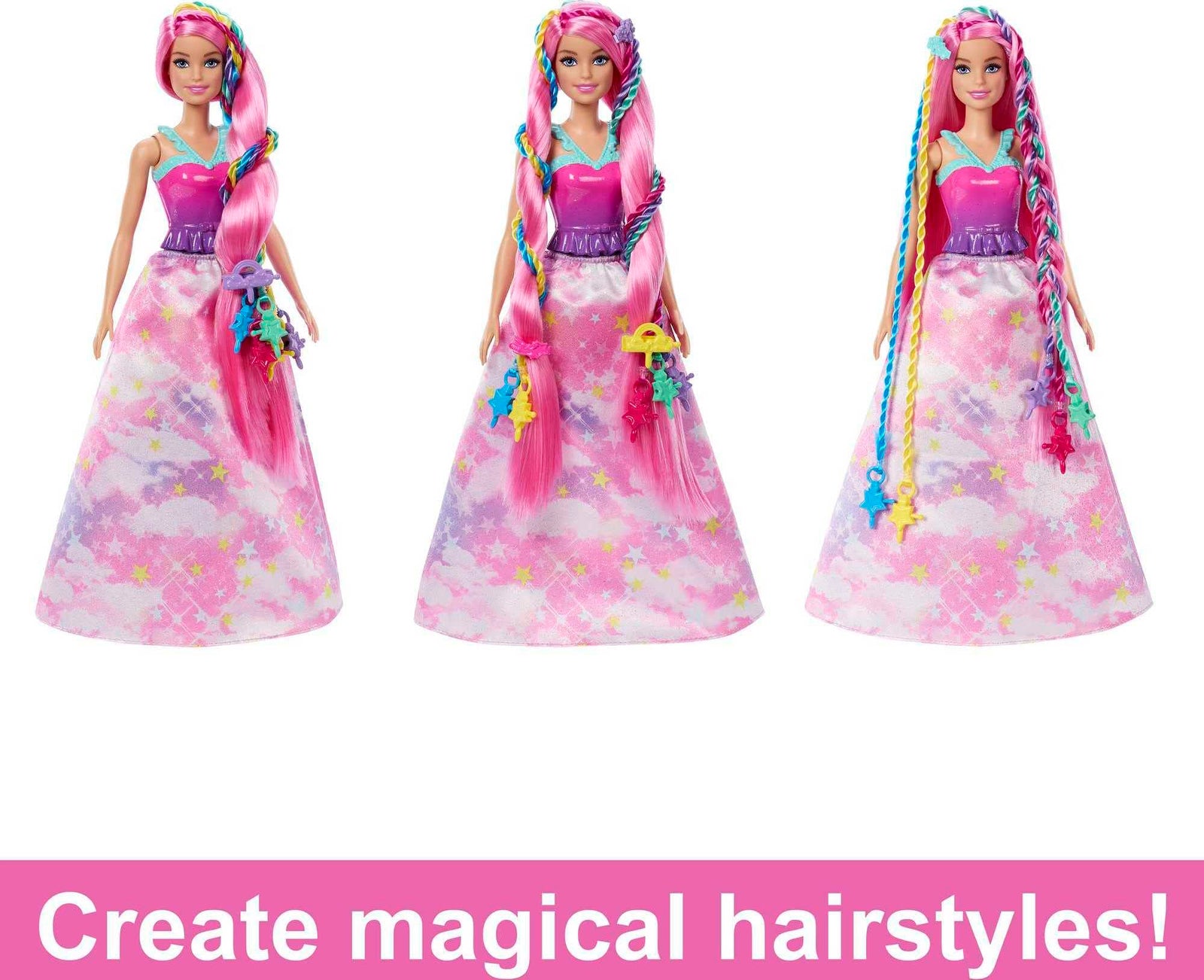 Barbie Dreamtopia Twist 'n Style Doll and Hairstyling Accessories Including Twisting Tool