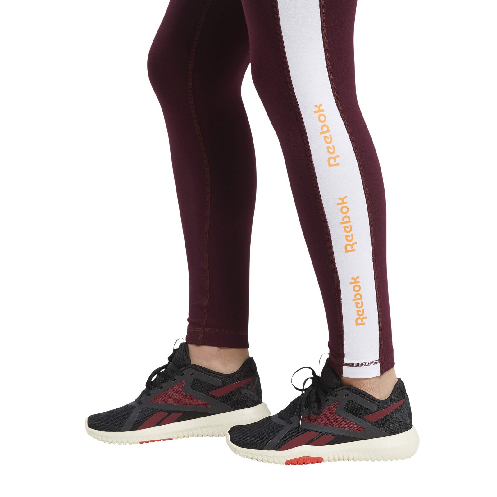 Reebok Legging femme Training Essentials Linear Logo, Marron, L