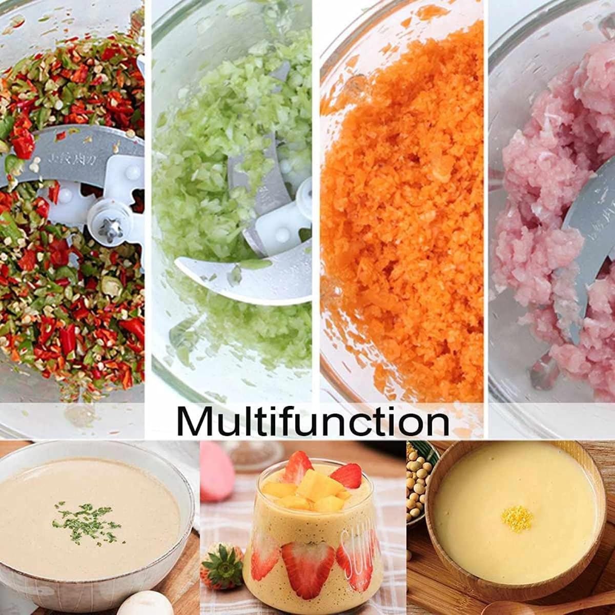 Powerful 3L Electric Meat Grinder, Stainless Steel Blender Mincer Mixer Food Processor Machine - 800W Heavy Duty Motor for Fast Grinding & Easy Cleaning - Multi-function Meat Chopper