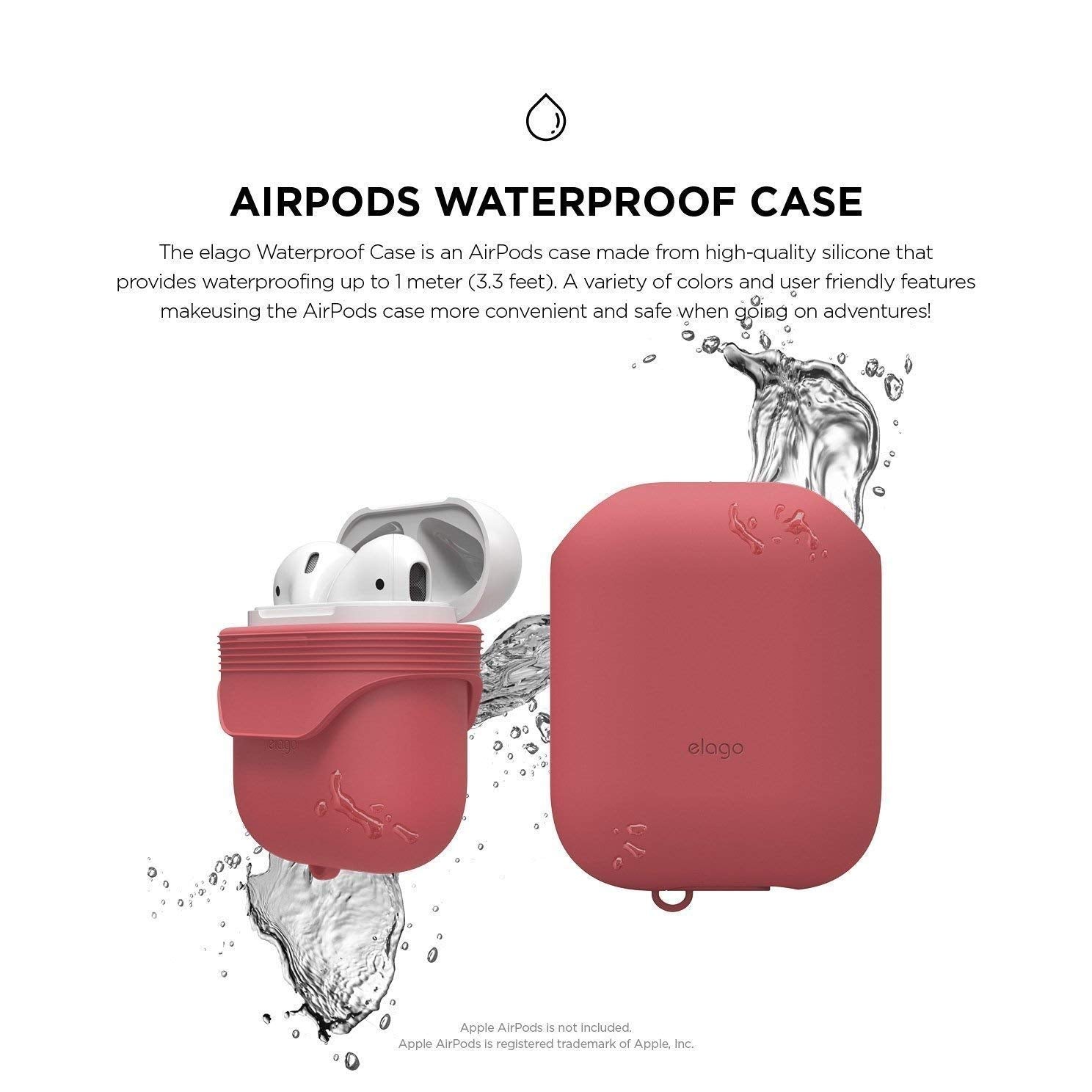 Elago Waterproof Case for Apple Airpods - Italian Rose