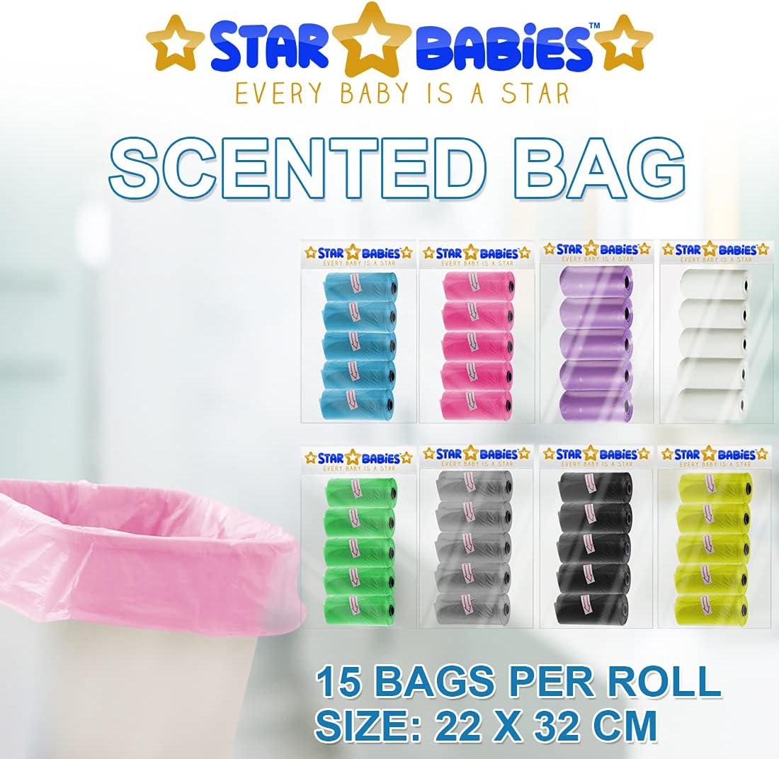 Star Babies Pack Of 5 Scented Bag Pink With White Dispenser, Pack Of 1