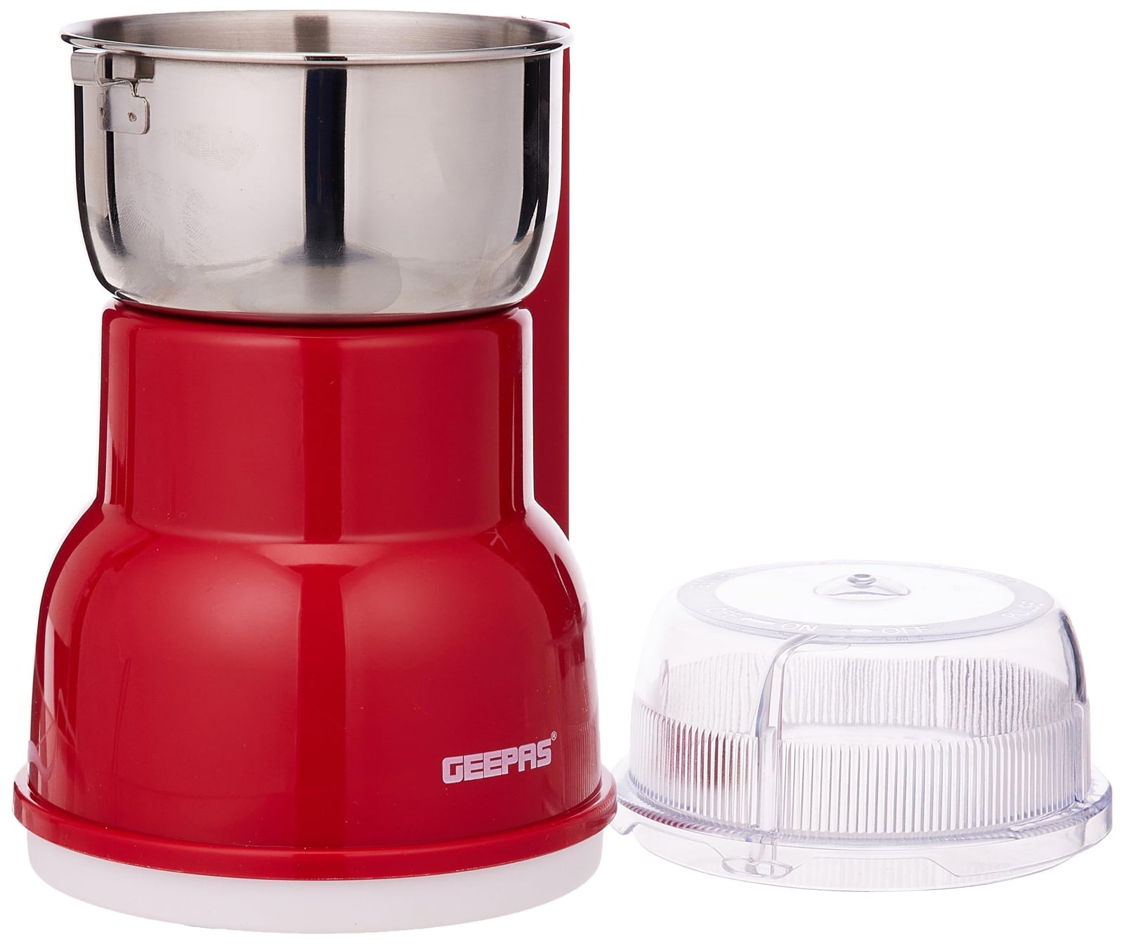 Geepas 150W Electric Coffee Grinder - Stainless Steel Blade |Stainless Steel Cup for Grinding, GCG5440 Overheat Protection | Removable Steel Bowl |2 Year Warranty