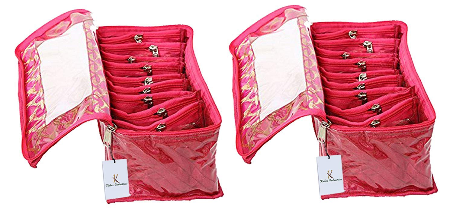 Kuber Cotton Jewellery Kit, Pink, Standard, Varki0075123, 2 Pieces