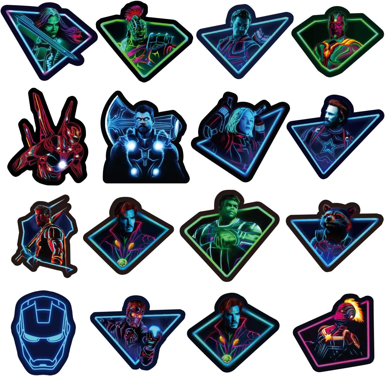 Superhero Stickers 100pcs Marve_l Luminous Stickers for Water Bottle Skateboard Guitar Motorcycle Luggage Waterproof Vinyl Graffiti Stickers