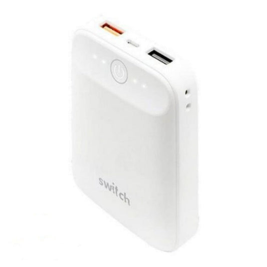 Switch Power Pack Go Q3.0 Fast Charge Dual USB Power Bank 10,050mAh, White Color