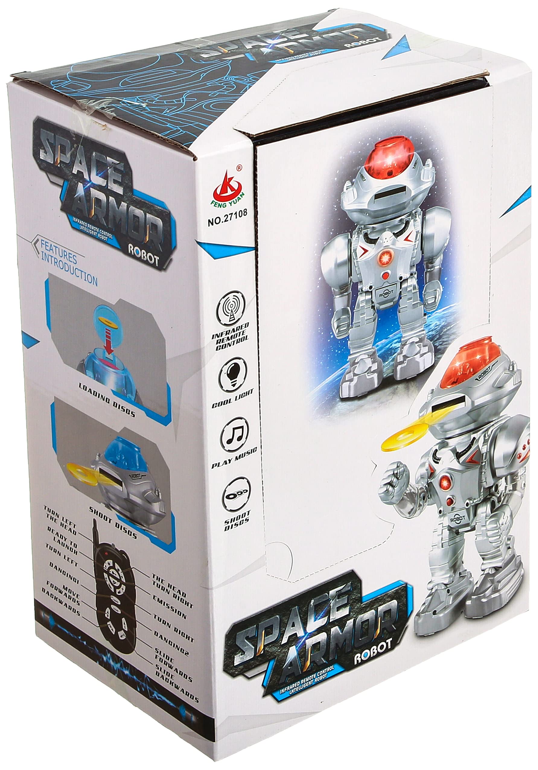 Intelligent robot (sound - light - disc release) battery operated + 3 years