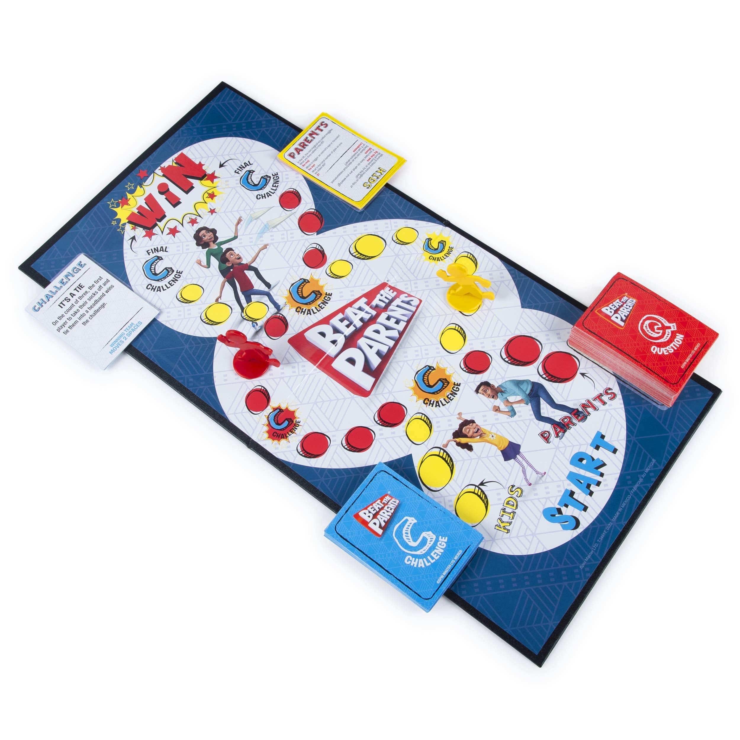 Spin Master Games Beat the Parents, Family Board Game of Kids vs. Parents with Wacky Challenges (Edition May Vary)