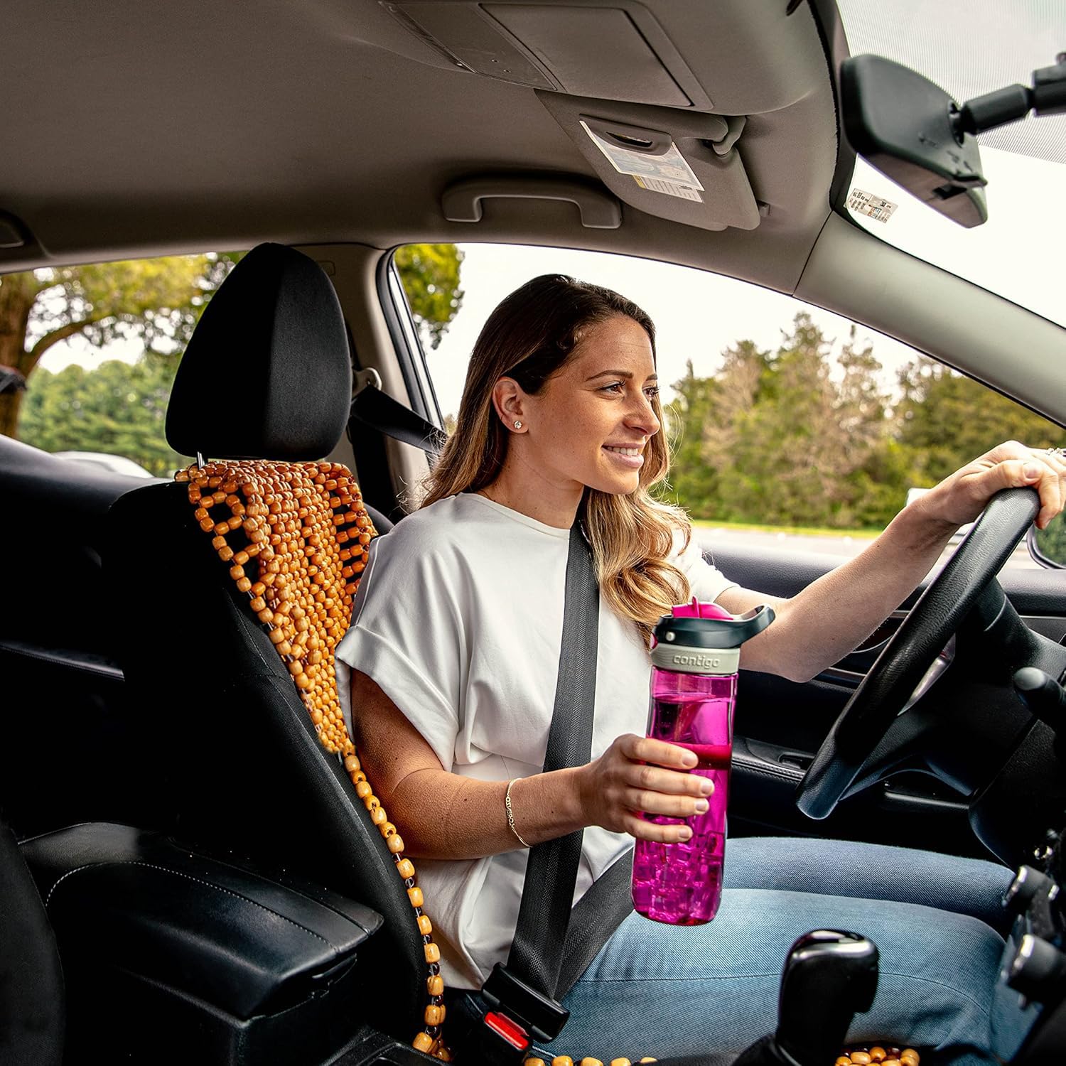 ZONETECH Zone Tech Natural Royal Wood Bead Seat Cover Massage Cool Premium Comfort Cushion - Reduces Fatigue the Car or Truck or your office Chair