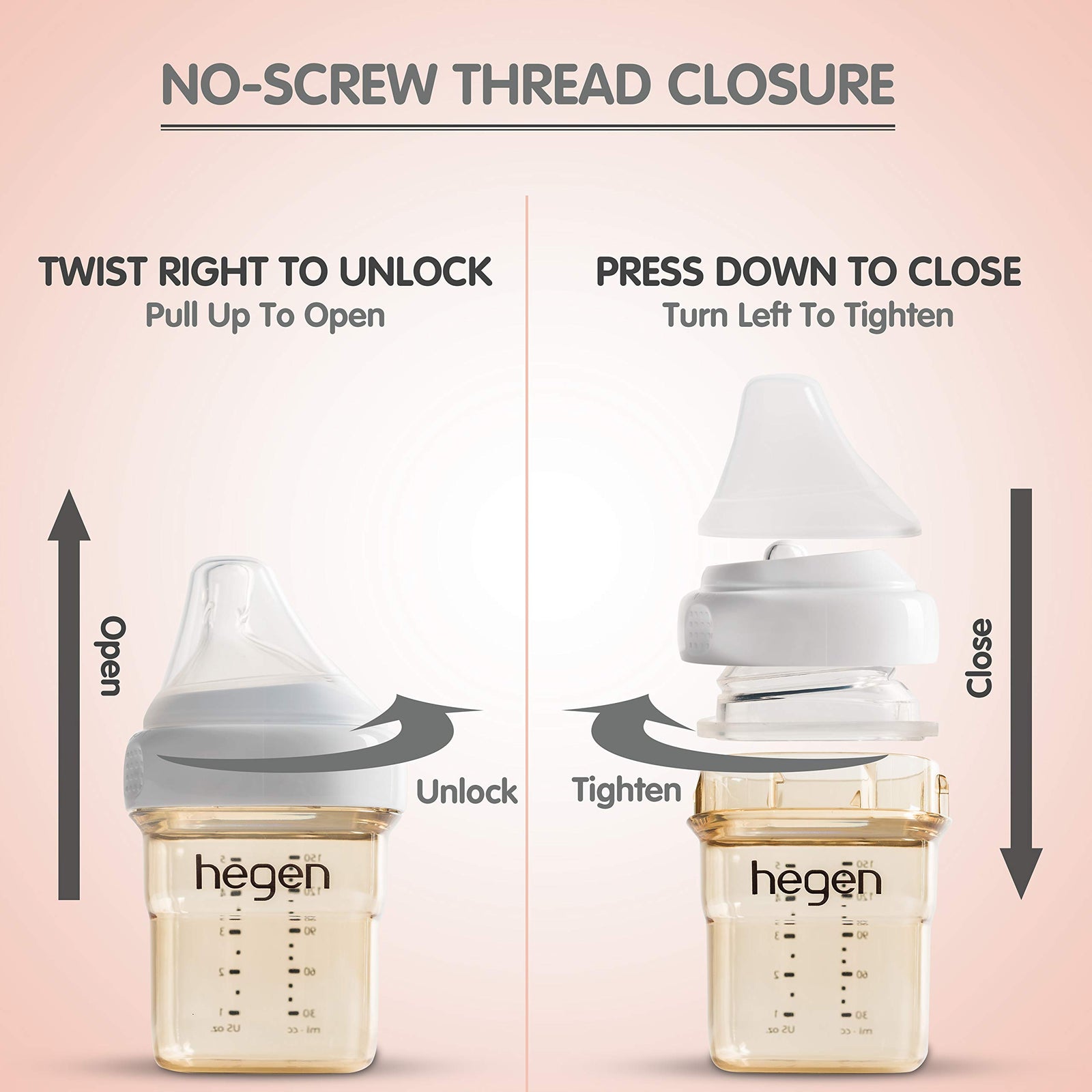 Hegen PCTO™ 330ml/11oz Feeding Bottle PPSU, Pack of 2 with 2 x Fast Flow Teat, 6 Months +