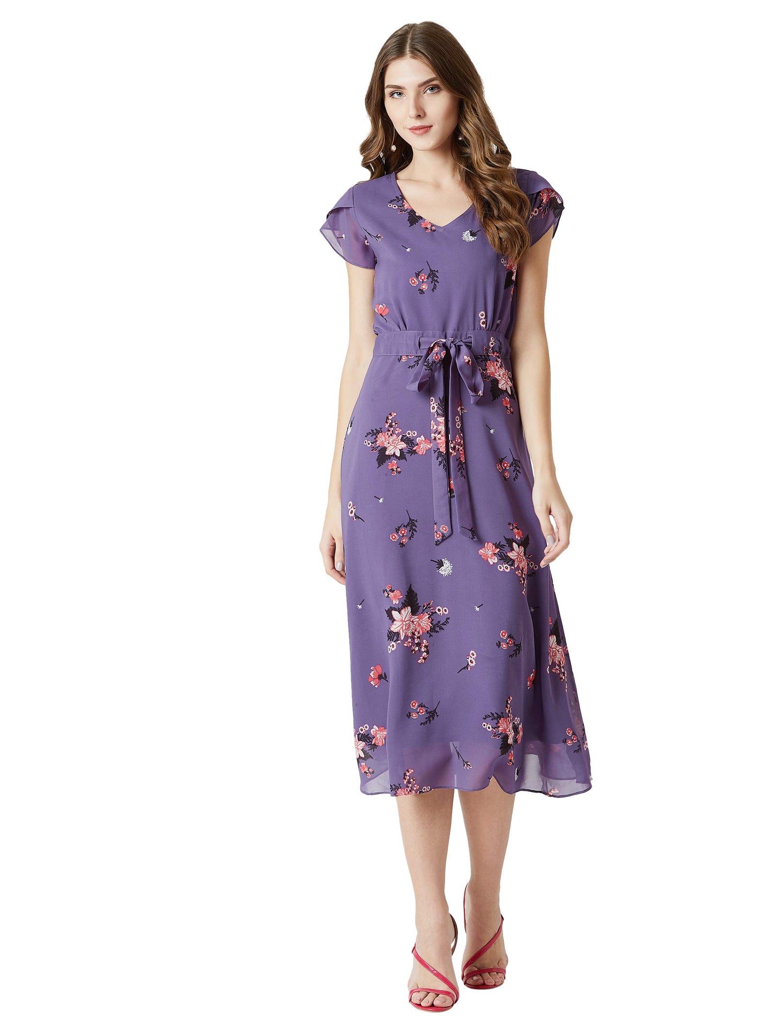 Miss Olive Women's Georgette Shift Midi Dress