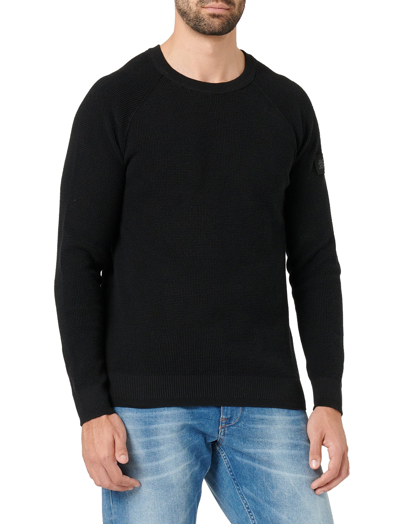 Jack & Jones mens Classic Waffle Knit Crew Neck Sweater (pack of 1)