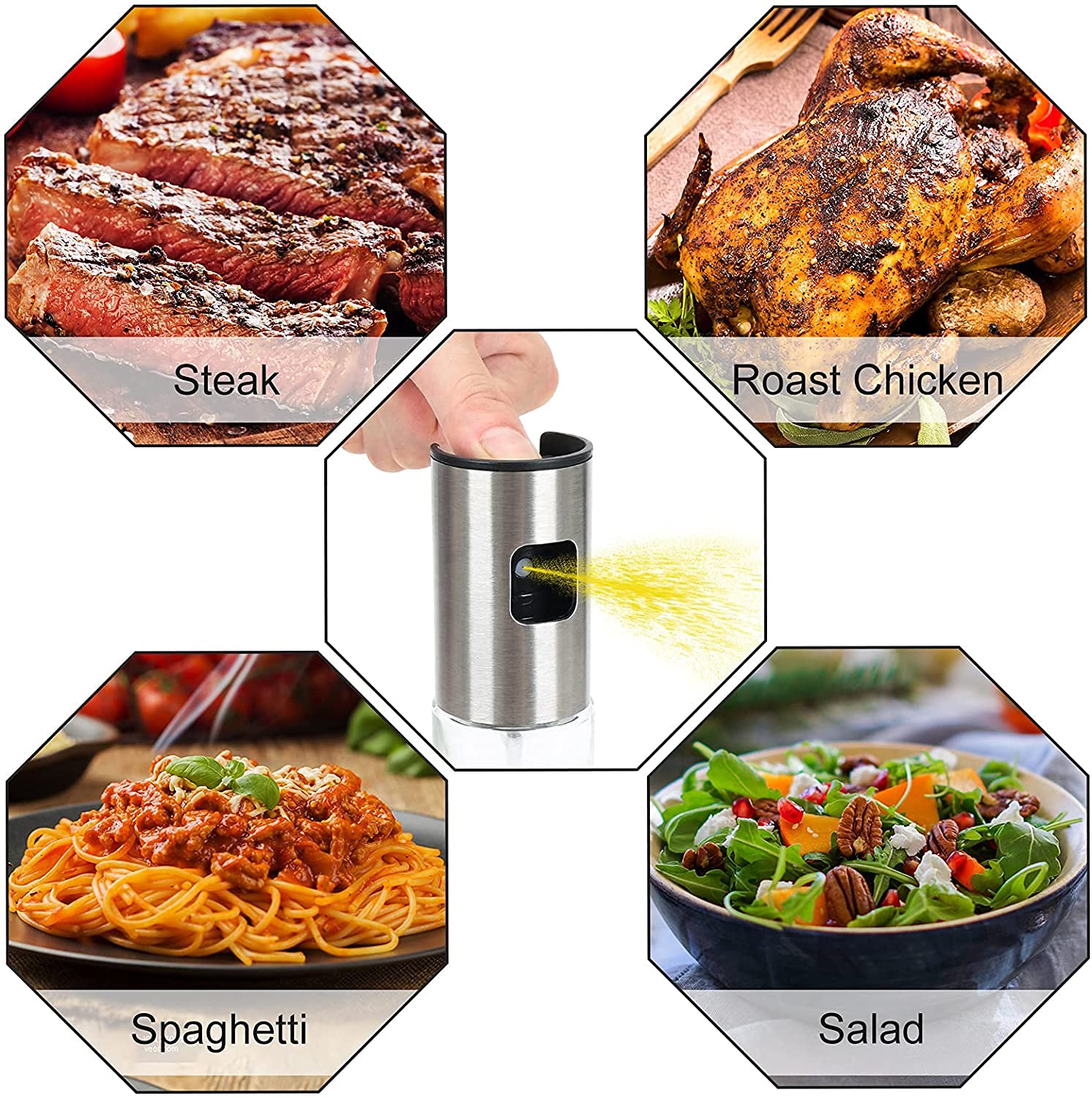 Zophen Olive Oil Sprayer for Cooking, Olive Oil Spray Bottle, Olive Oil Sprayer Mister, Olive Oil Spray for Cooking, BBQ, Salad, Baking, Roasting, Grilling, Kitchen