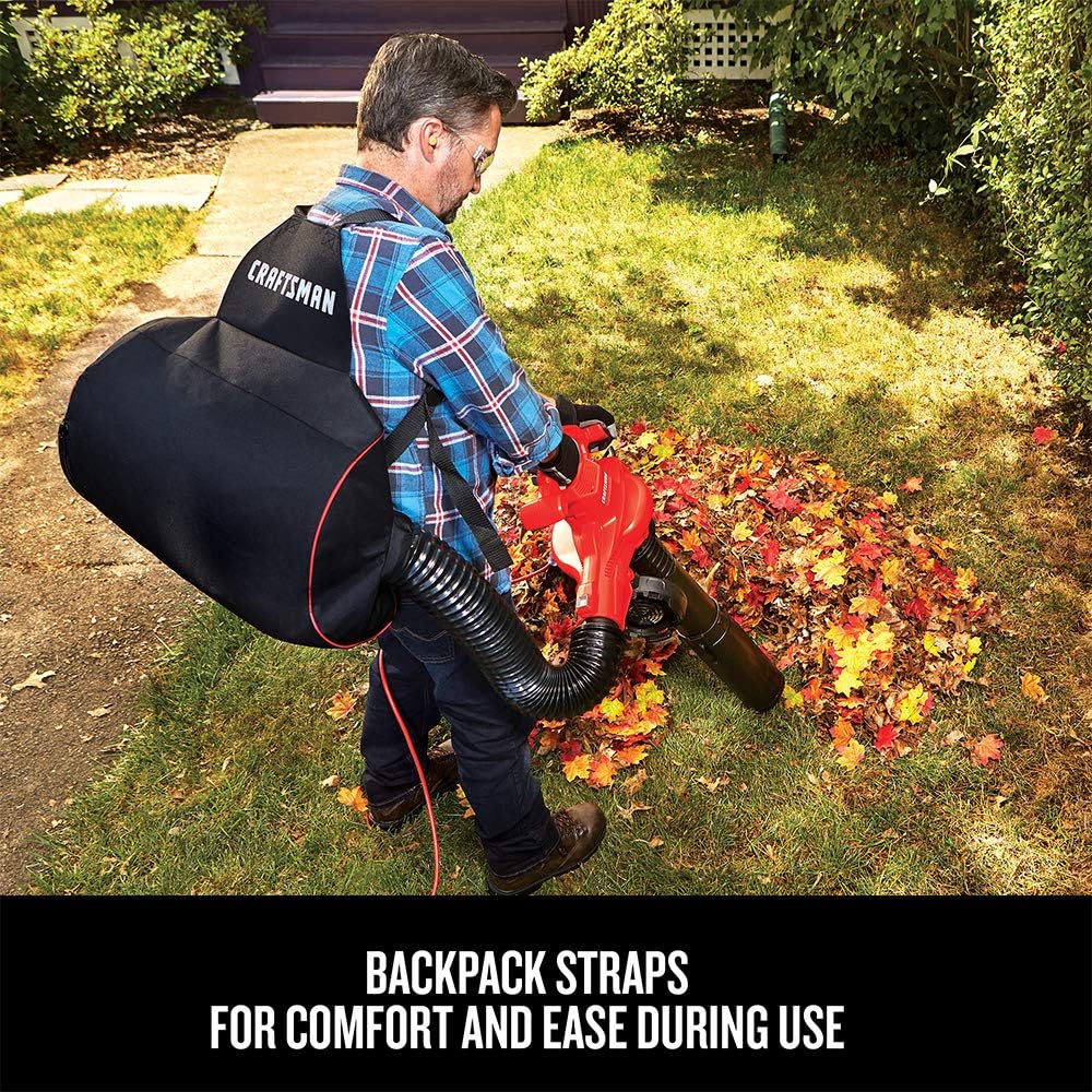 CRAFTSMAN 3-in-1 Leaf Blower, Leaf Vacuum and Mulcher, Up to 260 MPH, 12 Amp, Corded Electric (CMEBL7000)