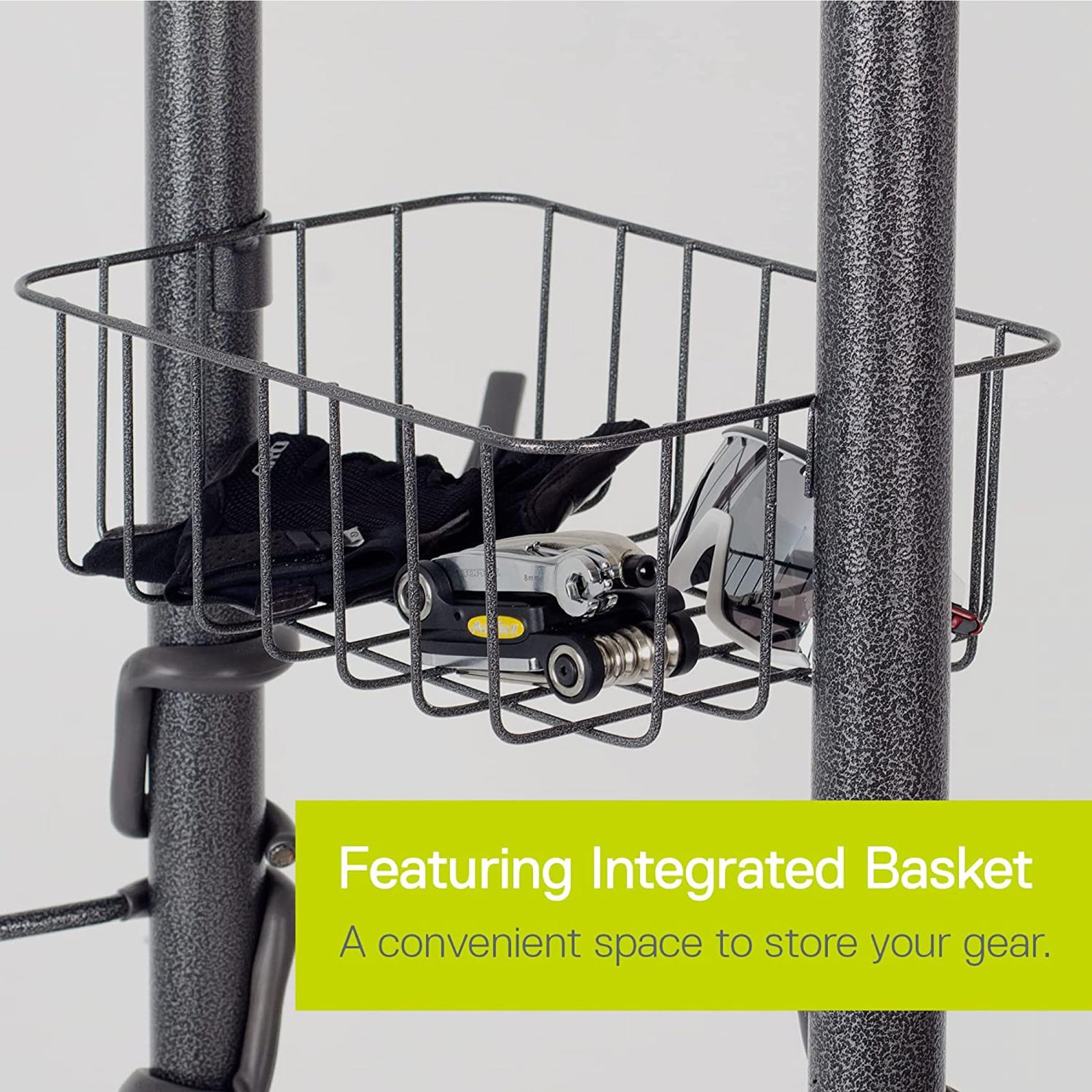 Bike Rack for Garage & Home by Delta Cycle - No Drilling Required - Fully Adjustable Gravity Storage Rack for Any Style Bicycle - Freestanding Vertical Rack