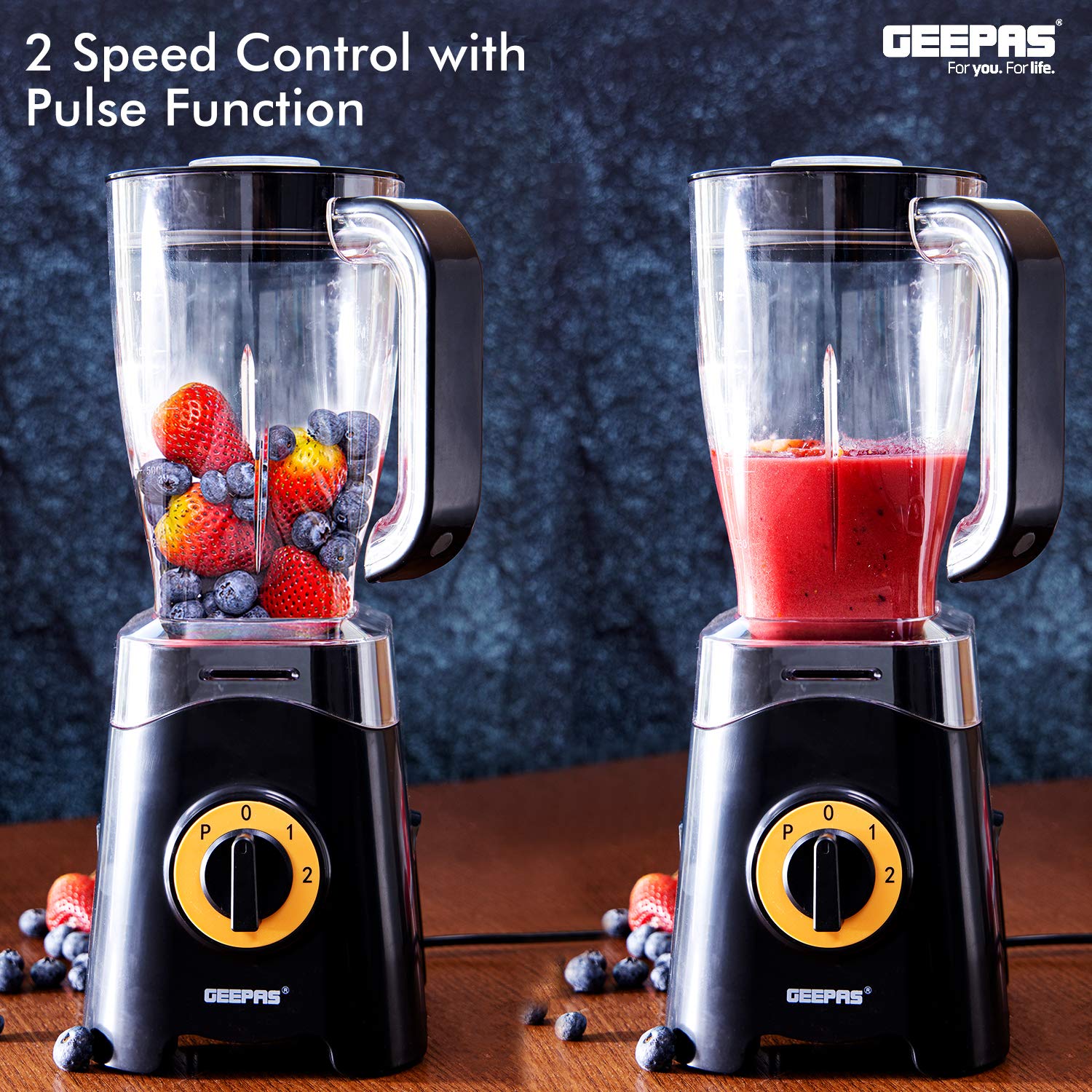 GEEPAS 3-in-1 Super Blender GSB44033 | 2 Speed and Pulse Function | | 1.5L & 500ml BPA Jar