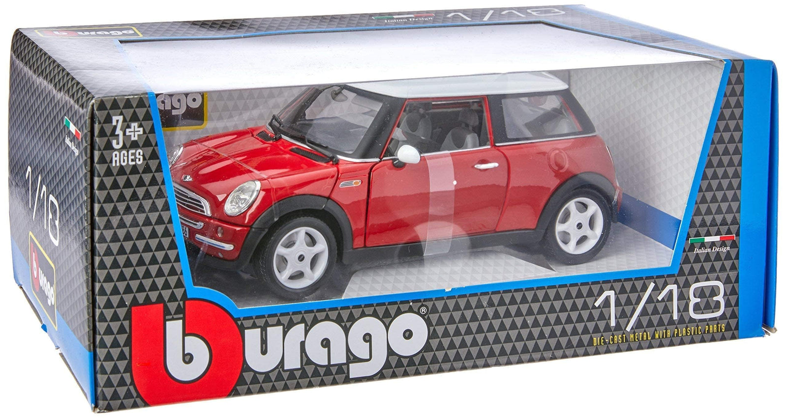 Bburago 2001 Mini Cooper Collection (1/18 Scale), Gold/Red For Boys