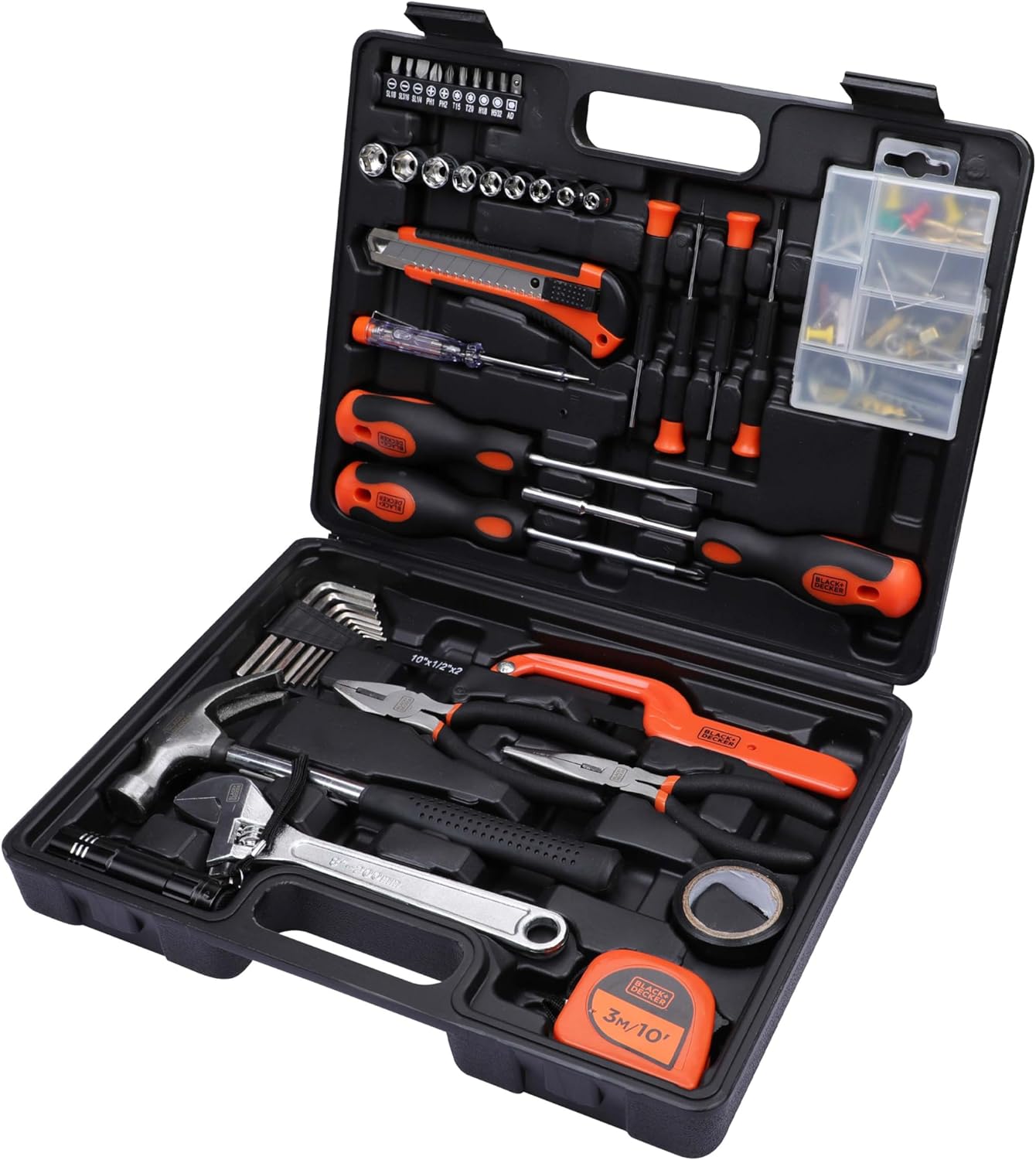 Black & Decker BMT154C Professional Hand Tool Kit Set Of 154 Pieces - Orange Black