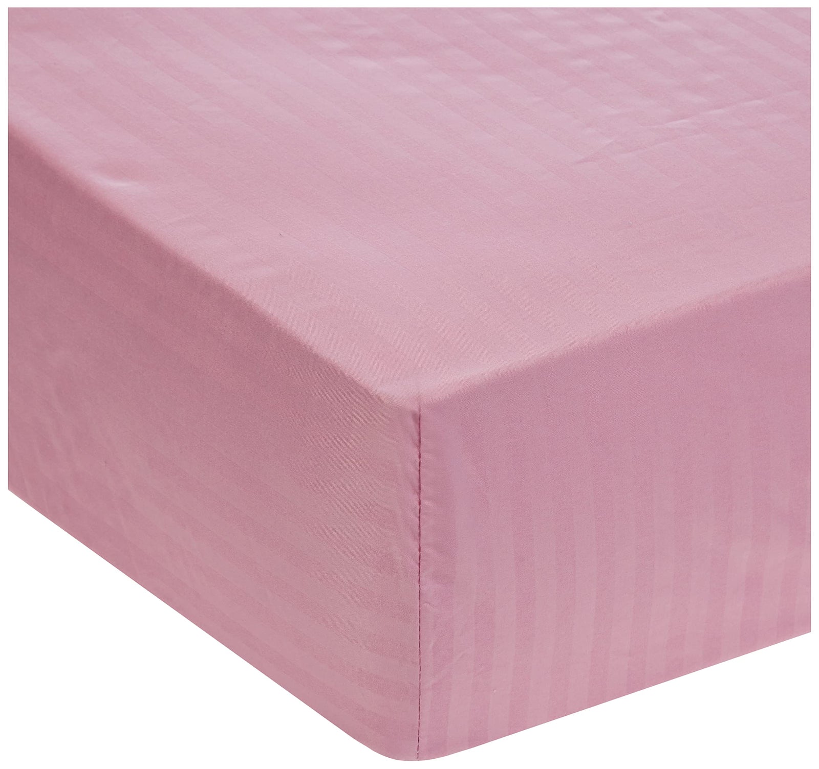 Hotel Linen Klub Deyarco Soft Comfort Stripe Microfiber Baby Pink Fitted Sheet- King 180 x 200 cm