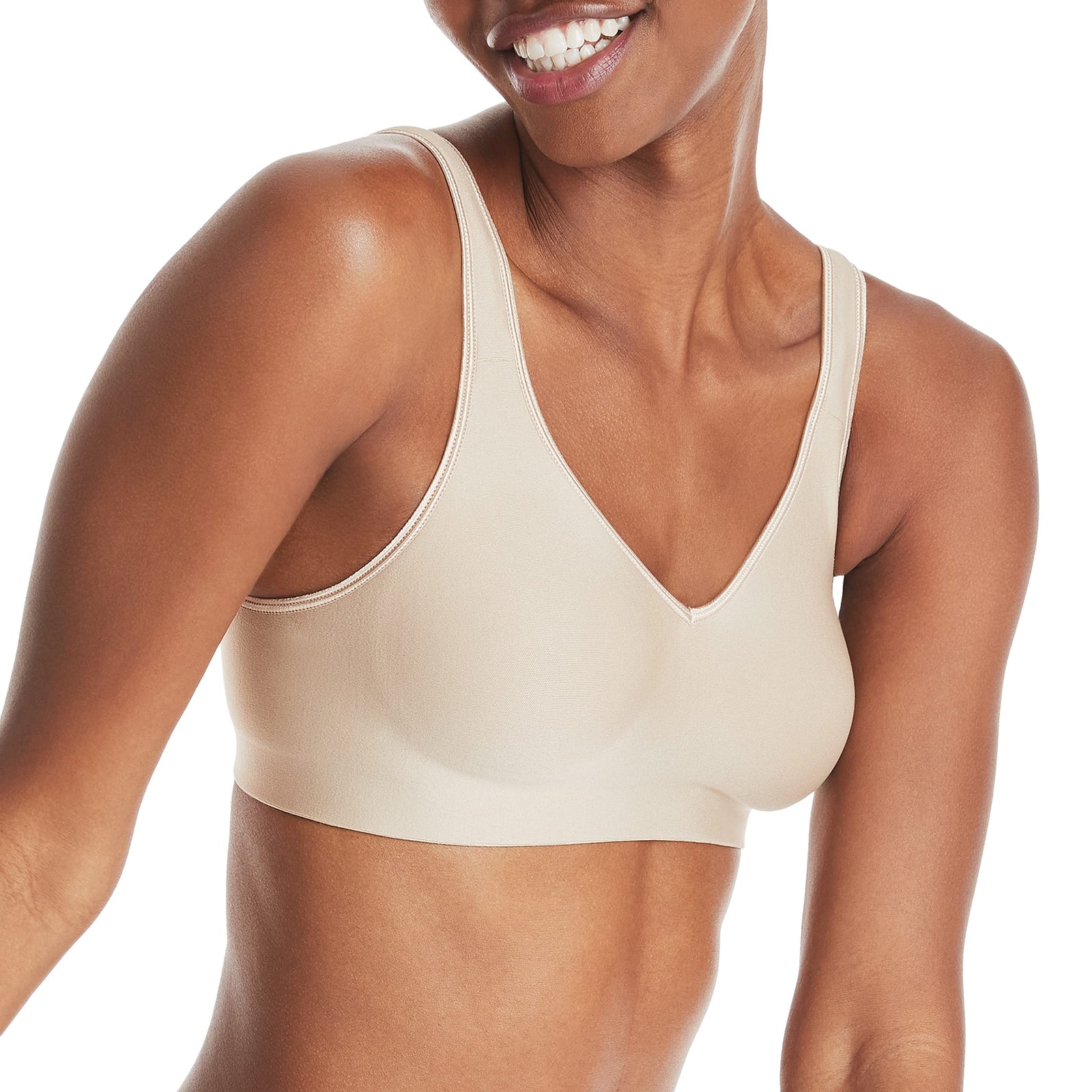 Hanes Women's Smooth-Tec Wire-free Bra (pack of 1) Color: Beige (Nude) Size: XL