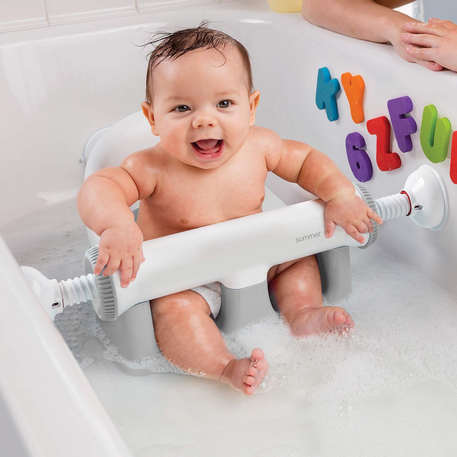 Summer Infant My Bath Seat, 19496, White/Blue