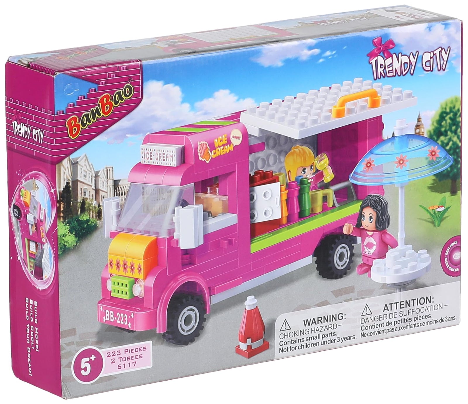 Model building kits for kids banbao ice-cream cafe 6117