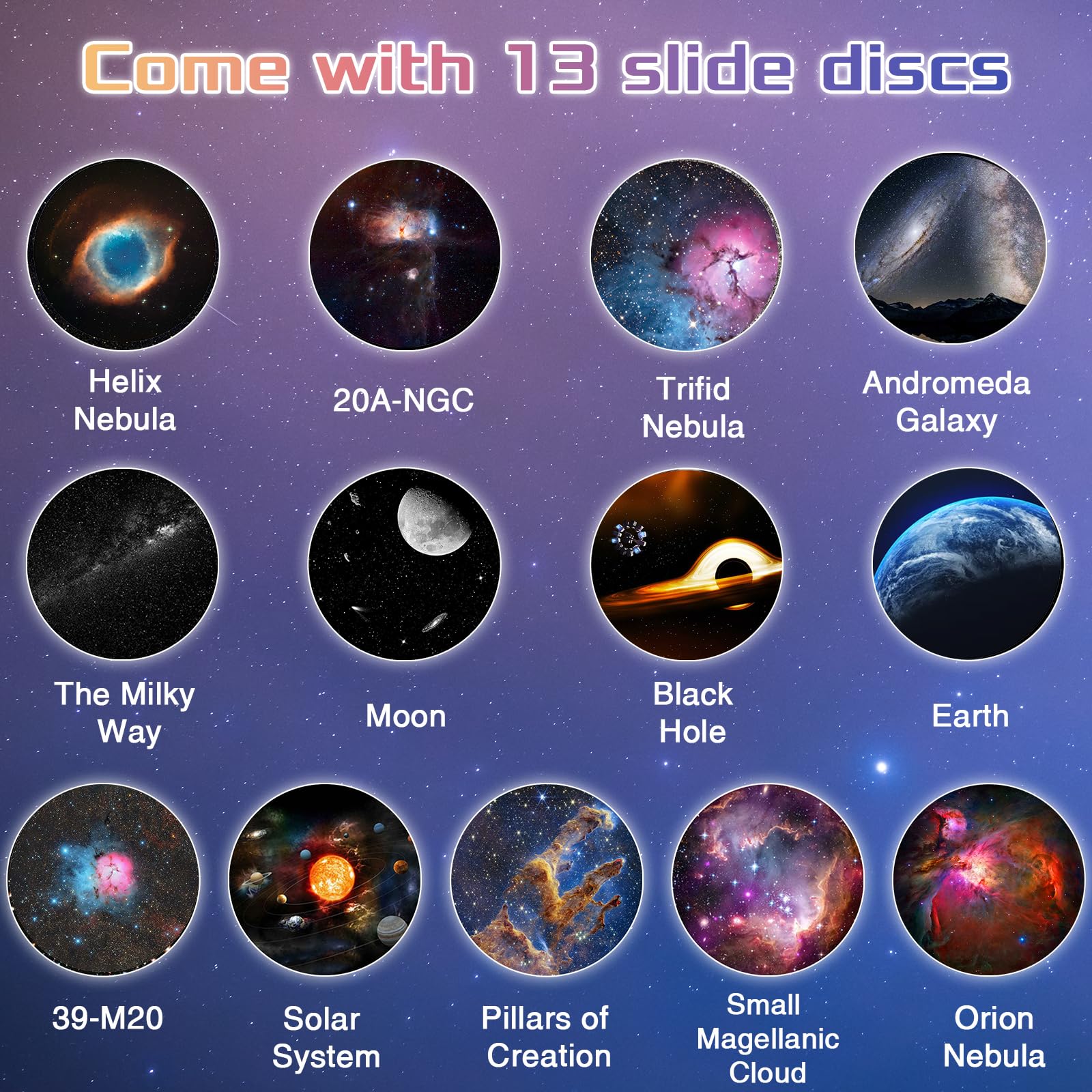 AWH Nawchedo Home Planetarium Projector Star Ceiling Projector with 13pcs Film Discs, Nebula Moon Planets Galaxy Themed Light Projection Lamp