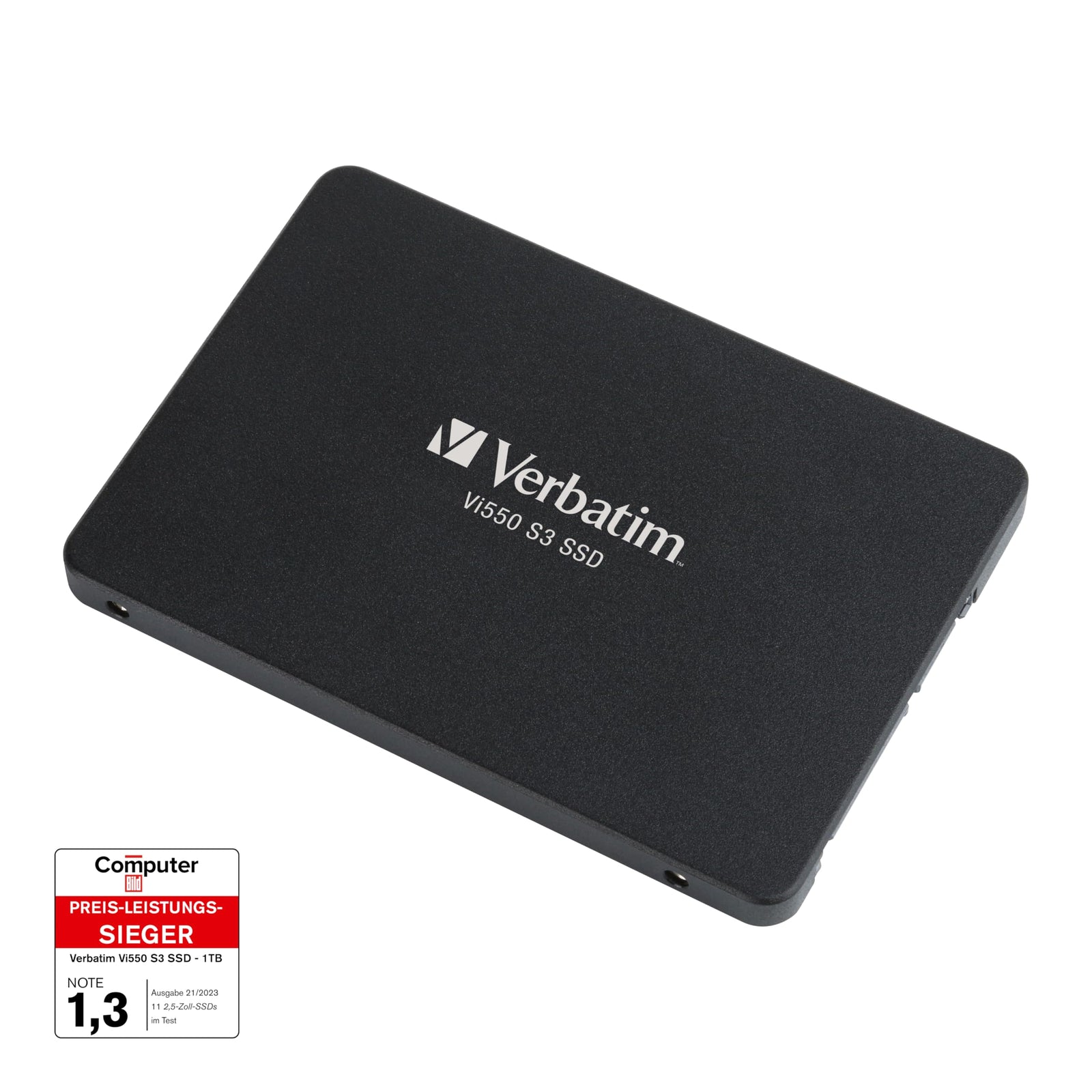 Verbatim Vi550 S3 SSD, Internal SSD Drive with 1 TB Data Storage, Solid State Drive with 2.5 Inch SATA III Interface and 3D NAND Technology, Black