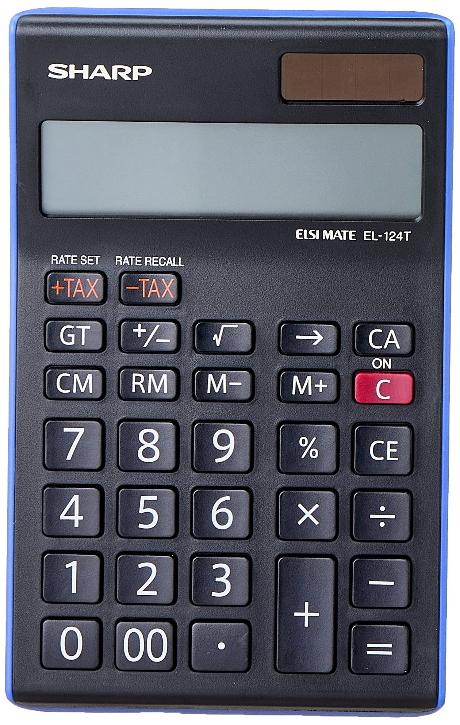 Sharp 12-digit electronic tax calculator el-124t-bl