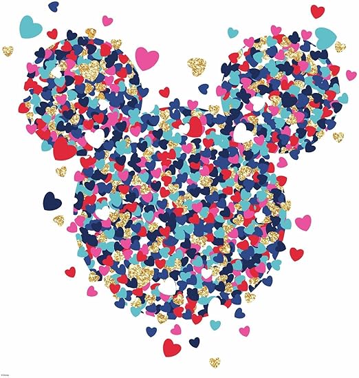 RoomMates Disney Minnie Mouse Heart Confetti Giant Peel and Stick Wall Decals with Glitter by RoomMates, RMK3593GM